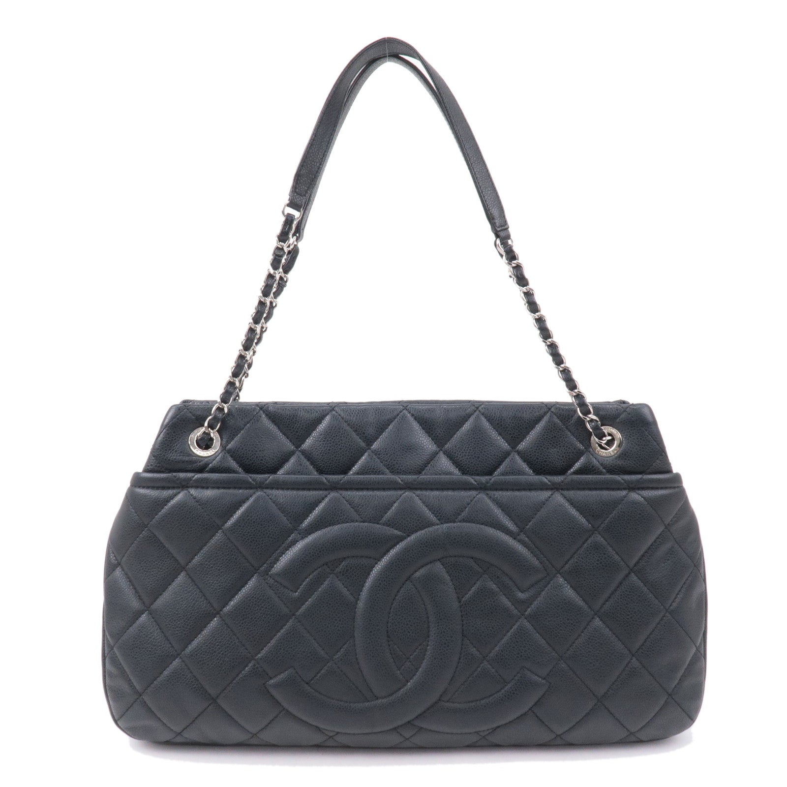 Chanel Black Caviar Leather Timeless Cc Shoulder Bag