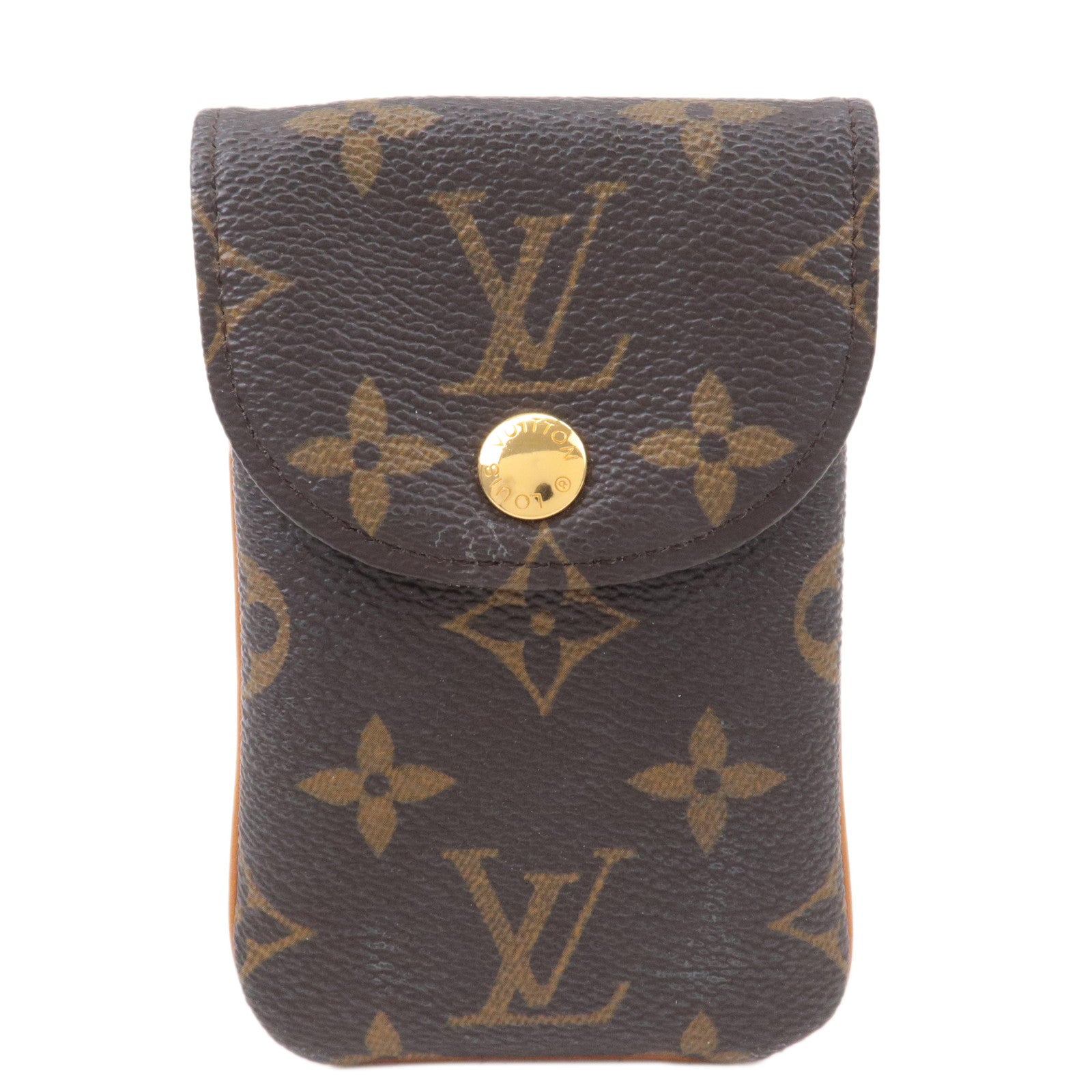 LOUIS VUITTON Monogram Etui Telephone MM M66546 Cell Phone Pouch Brown Very  Good