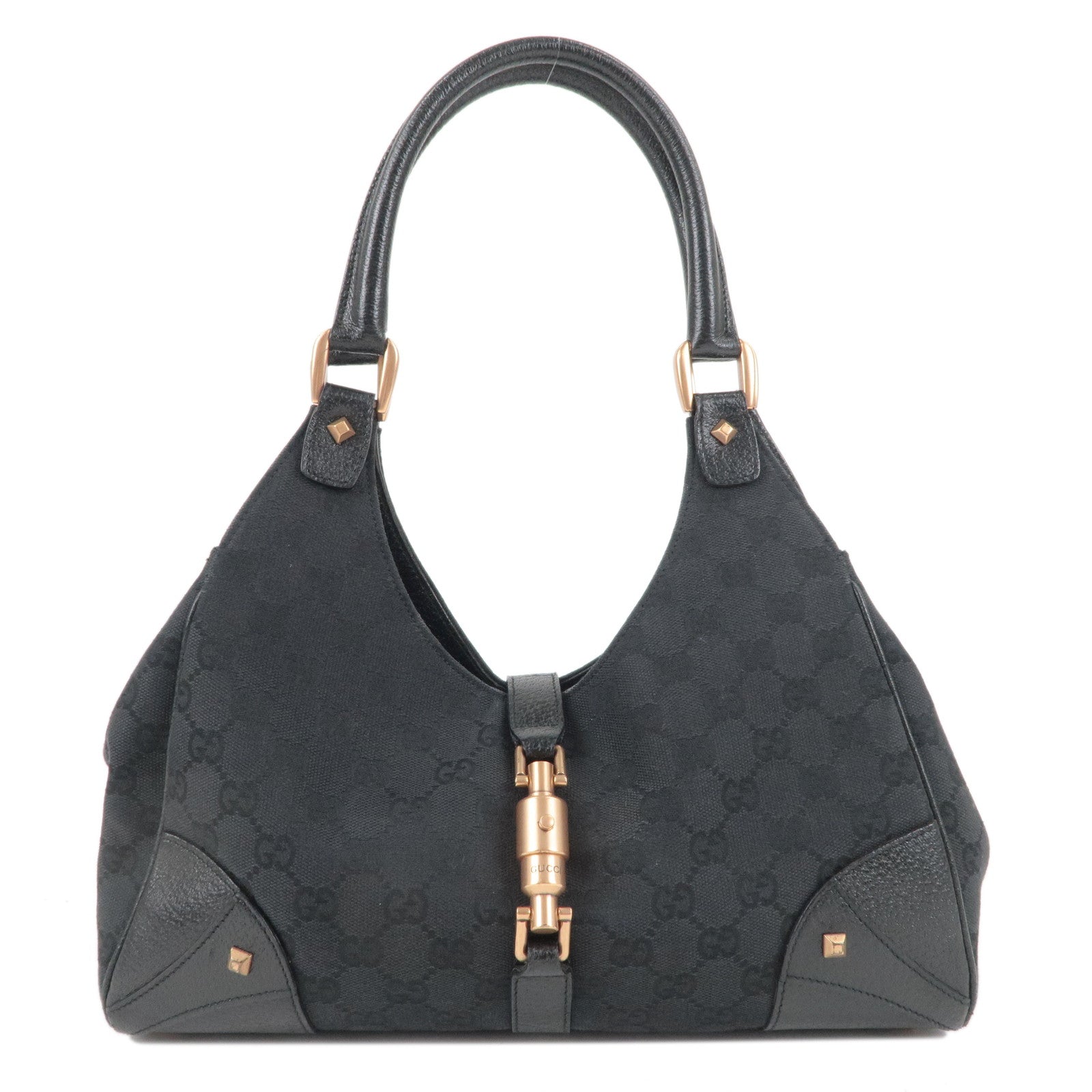 Gucci Vintage Jackie Bag In Black Canvas And Leather Auction