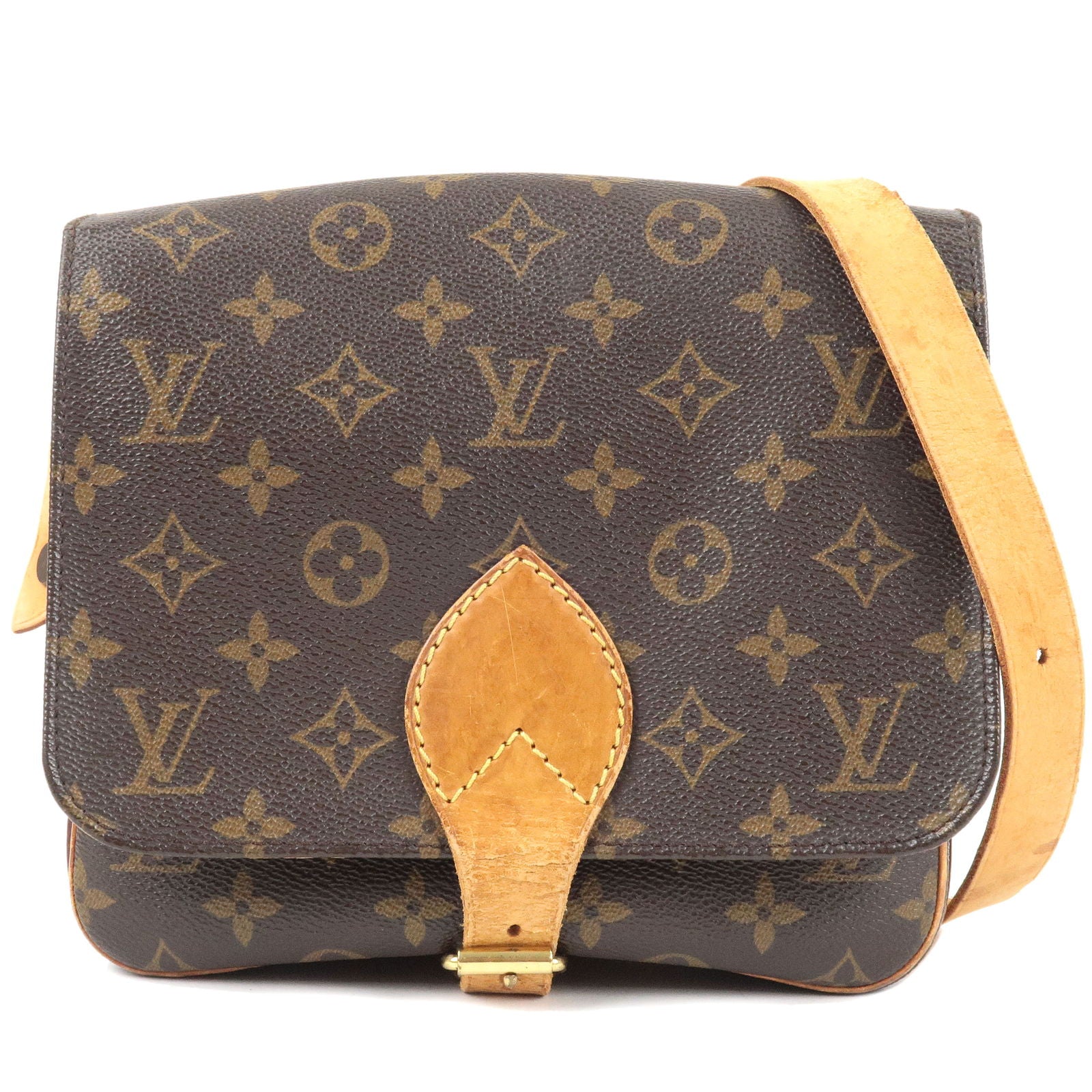 Vintage Louis Vuitton Cartouchiere Monogram Canvas Crossbody Handbag  Authentic