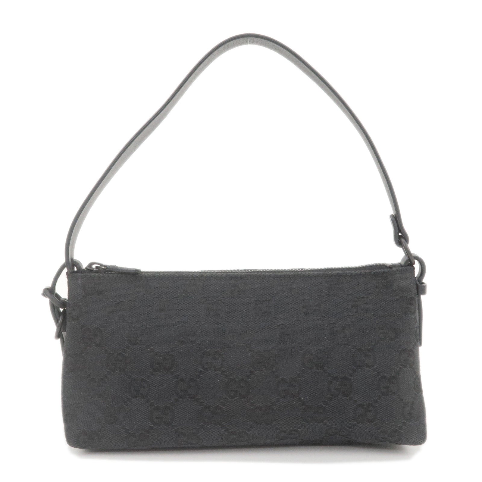 GUCCI-GG-Canvas-Leather-Purse-Pouch-Hand-Bag-Black-103399 – dct