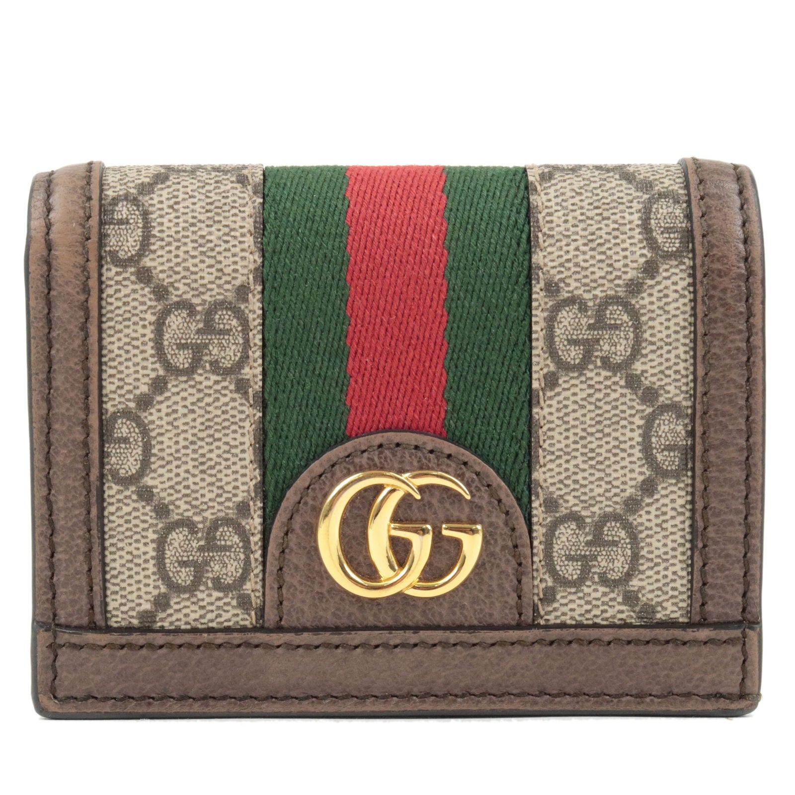 Ophidia GG Leather Wallet in Brown - Gucci