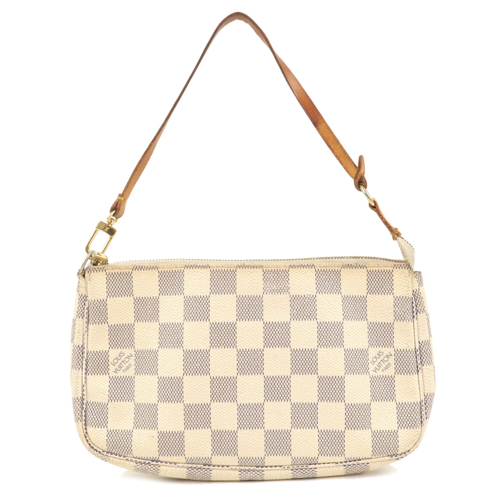 LOUIS VUITTON white DAMIER AZUR POCHETTE ACCESSOIRES Shoulder Bag