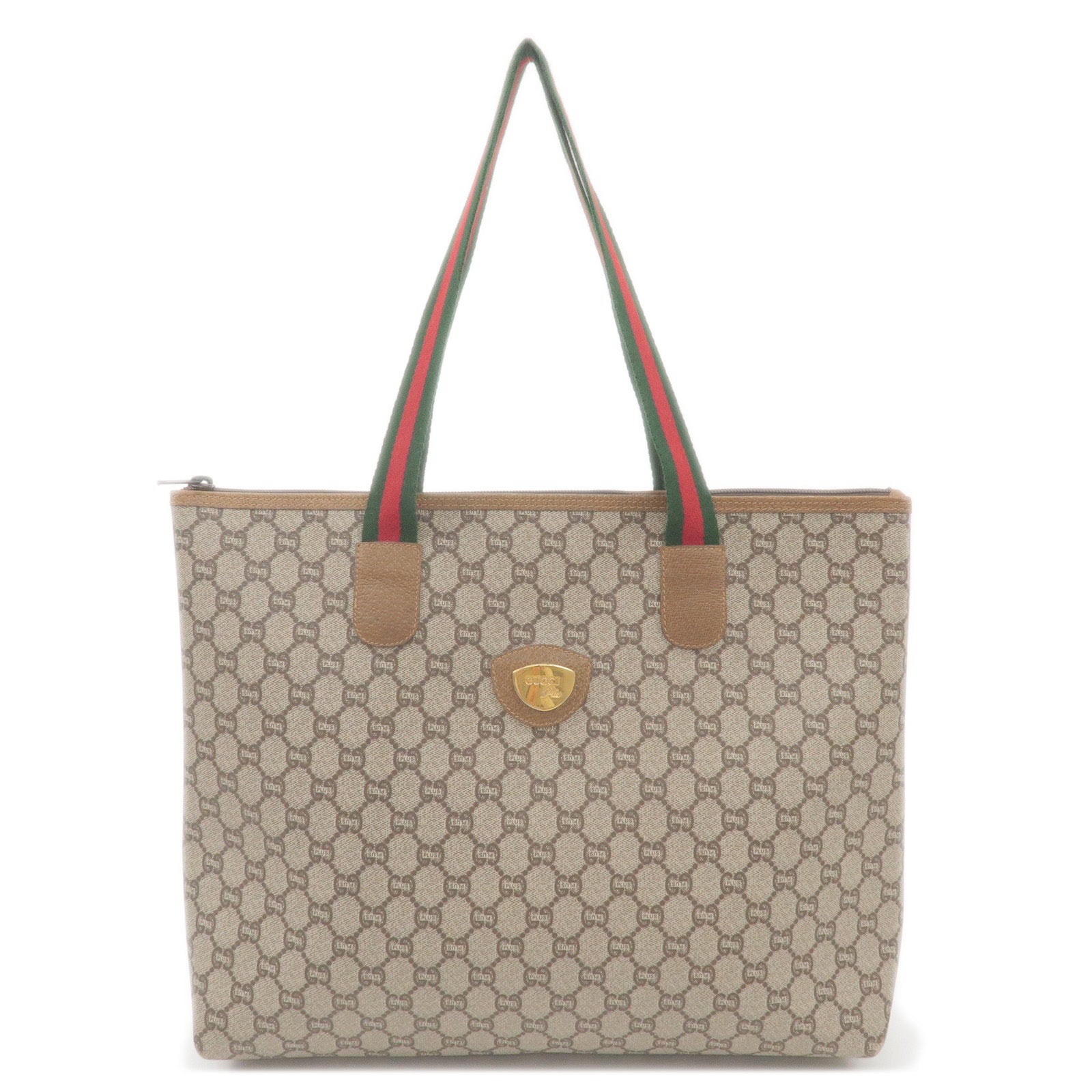 Gucci Vintage - GG Tote Bag - Brown - Leather Handbag - Luxury