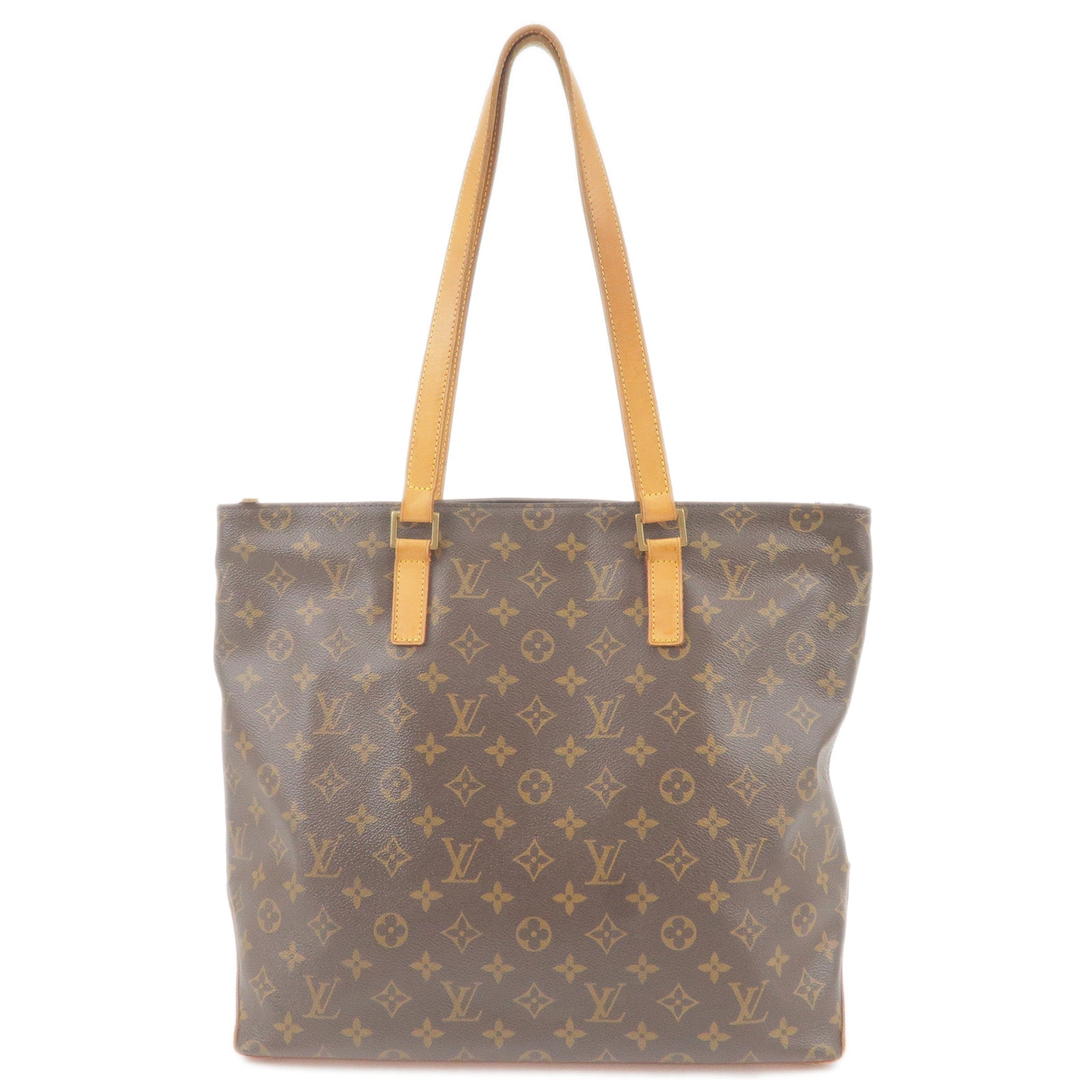 Louis Vuitton Womens Cabas Mezzo Brown Monogram Canvas M51151 Tote Handbag