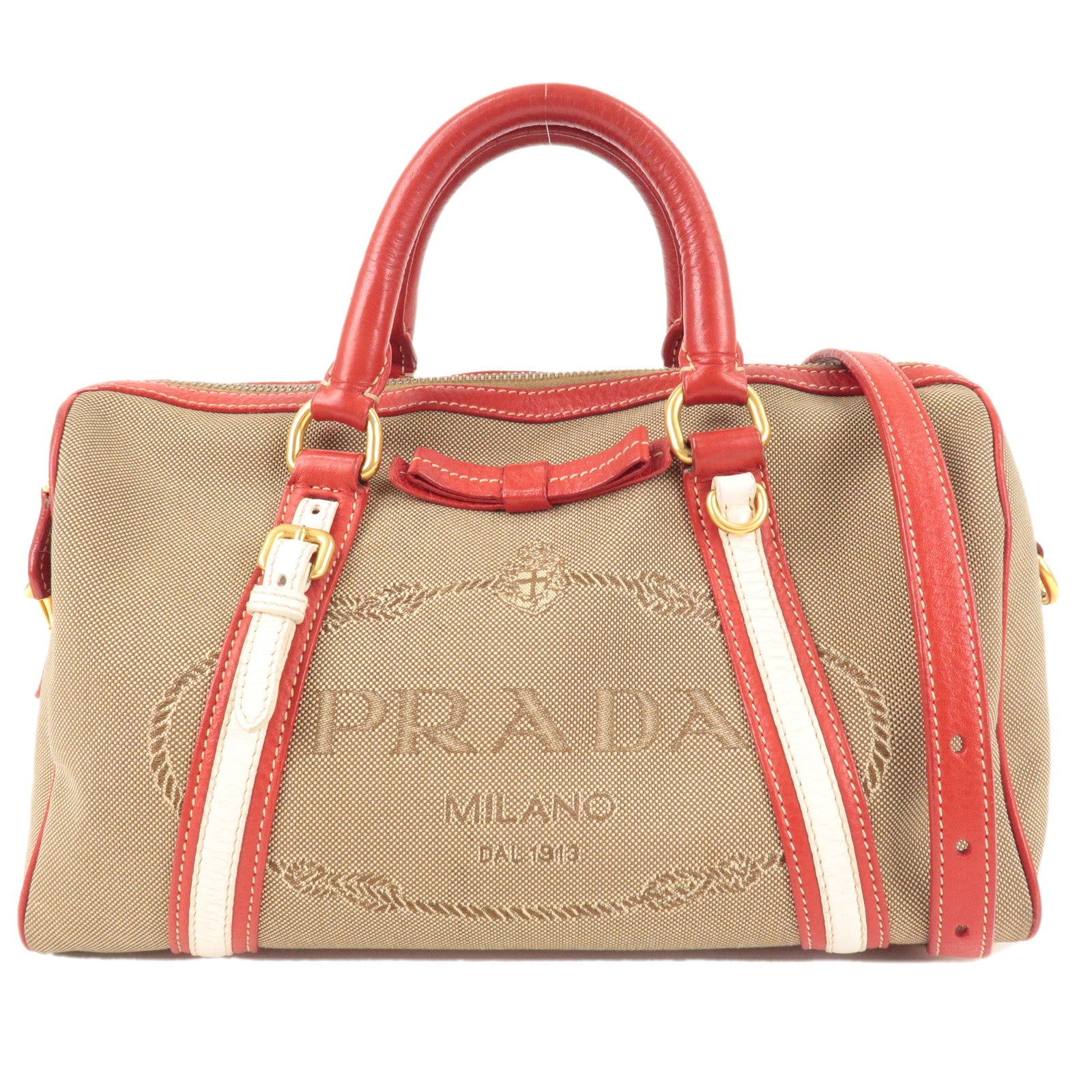 Jacquard Milano Canvas Leather Shoulder Bag