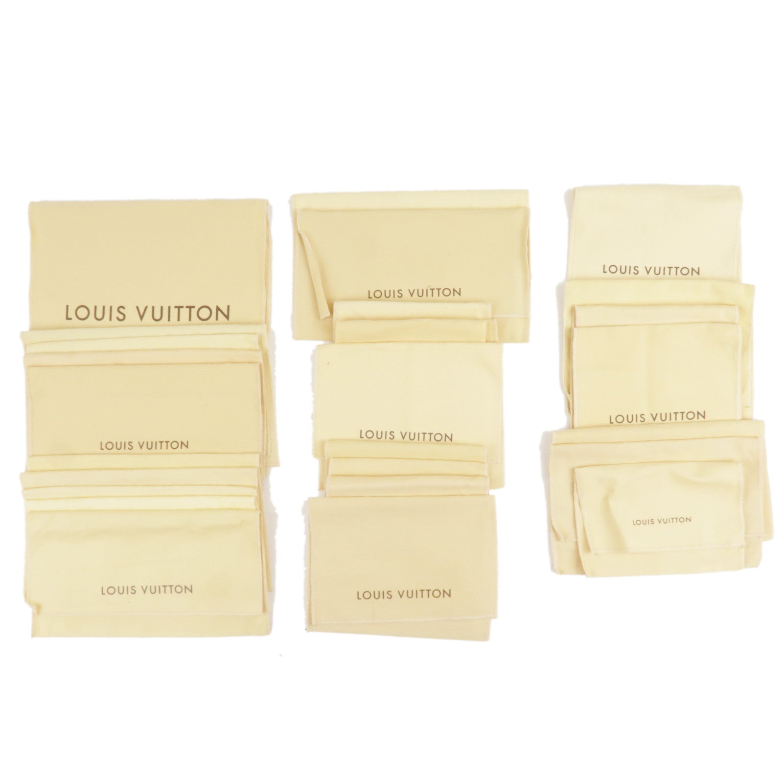 Louis-Vuitton-Set-of-27-Small-Dust-Bag-Flap-Beige