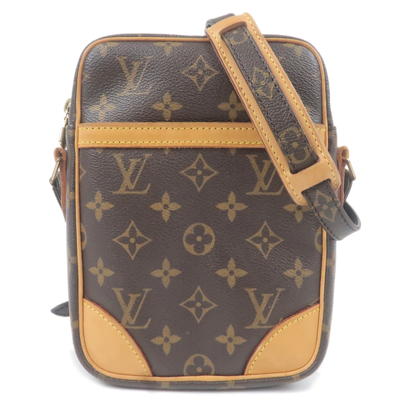 LOUIS VUITTON Danube Shoulder Bag Monogram Leather Brown France