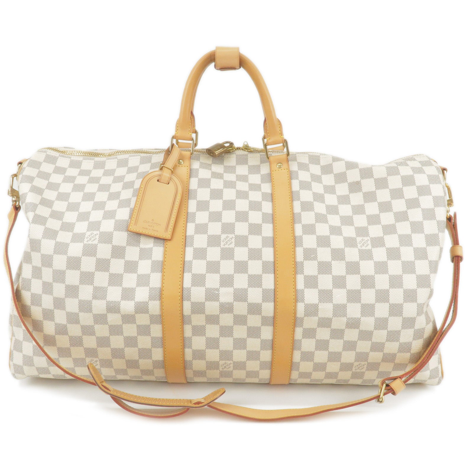 Louis Vuitton Damier Azur Keepall Bandouliere 55 Luggage at
