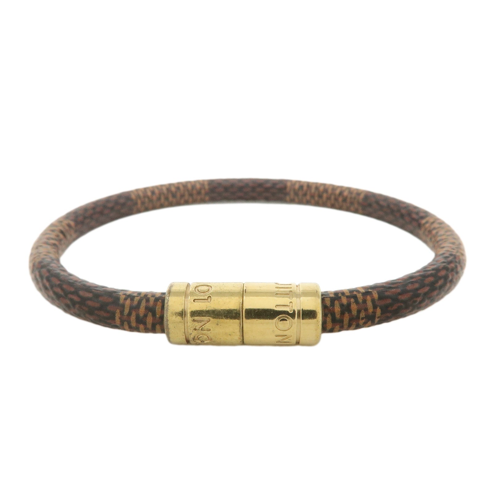 Louis-Vuitton-Damier-Bracelet-Keep-It-Bangle-Brown-M6139F