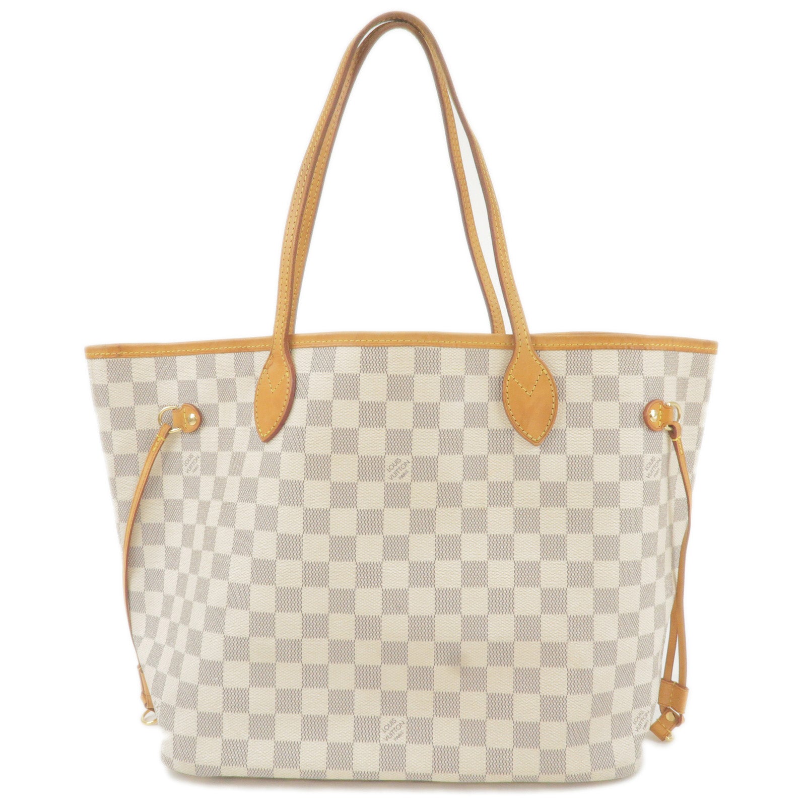 Louis Vuitton Neverfull Mm White Damier Azur Canvas Tote