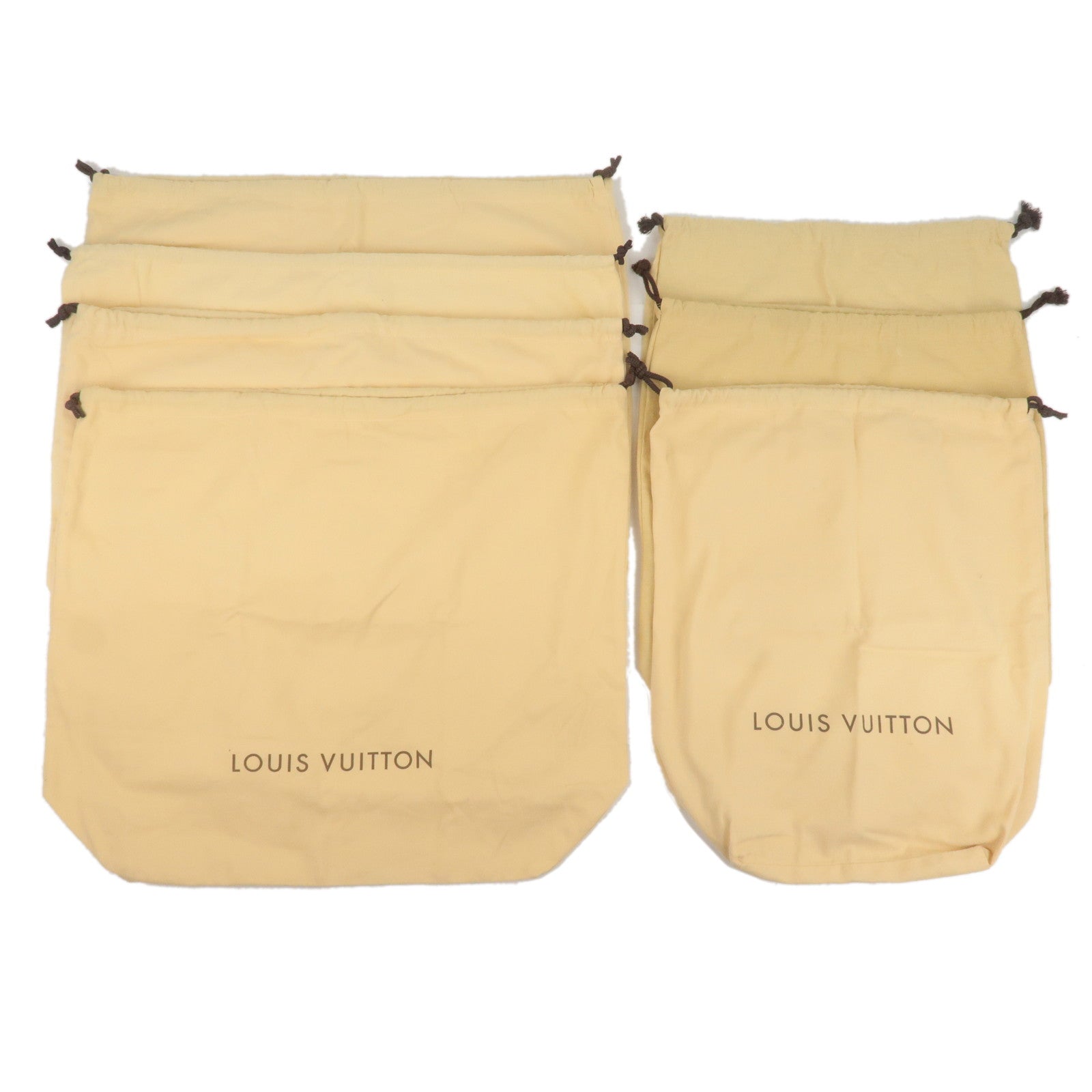 Louis Vuitton Dust Bag 10 Set Brown Beige 100% Cotton Authentic