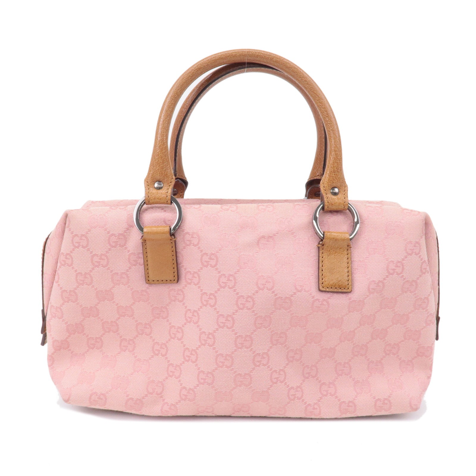 GUCCI-GG-Canvas-Leather-Mini-Boston-Bag-Hand-Bag-Pink-113009