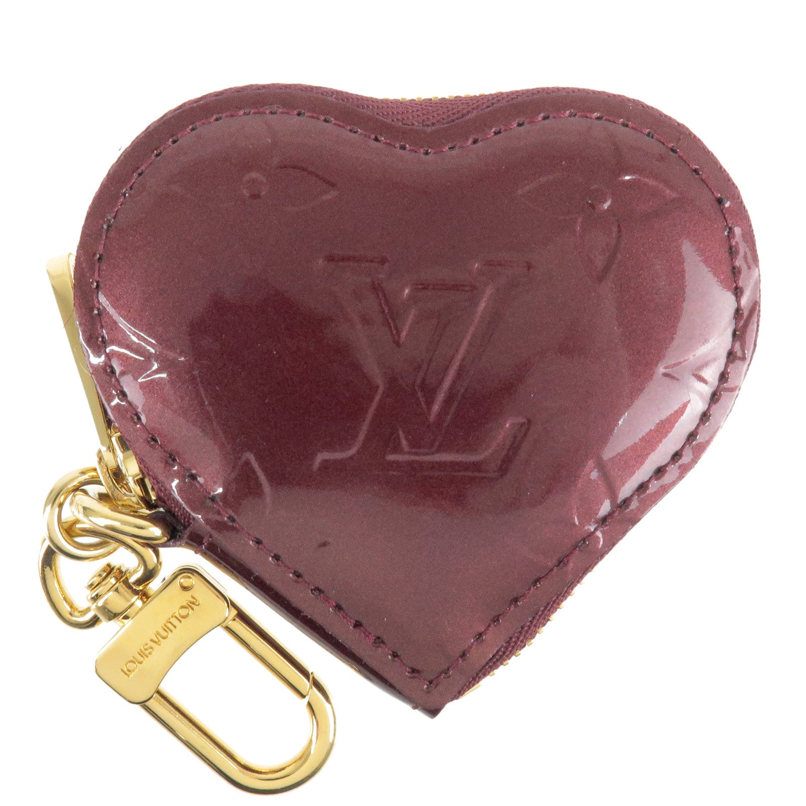 vuitton red heart coin purse