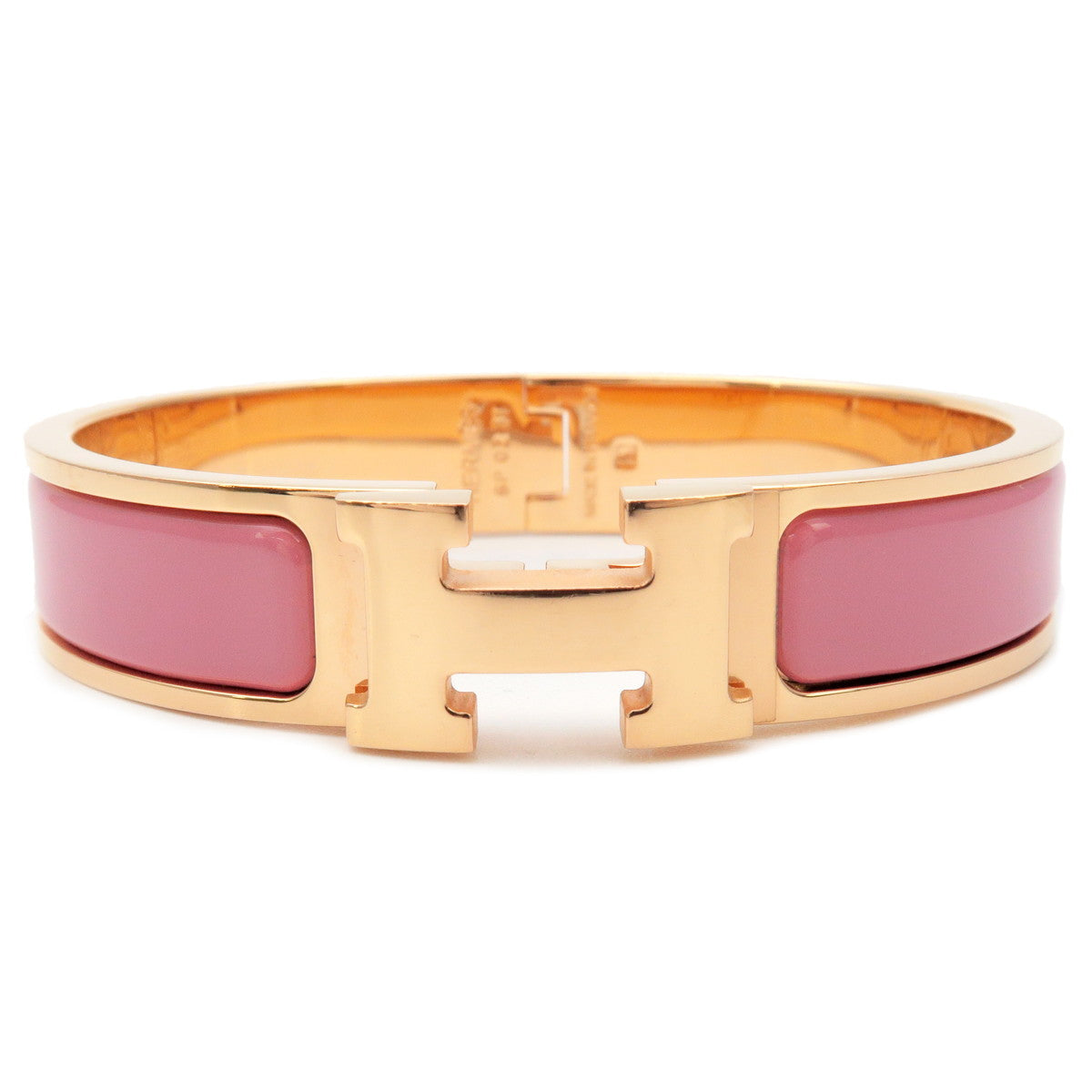 Hermes Rose Pink Clic Clac Gold Bracelet Bangle Cuff Collier De Chien –  MAISON de LUXE
