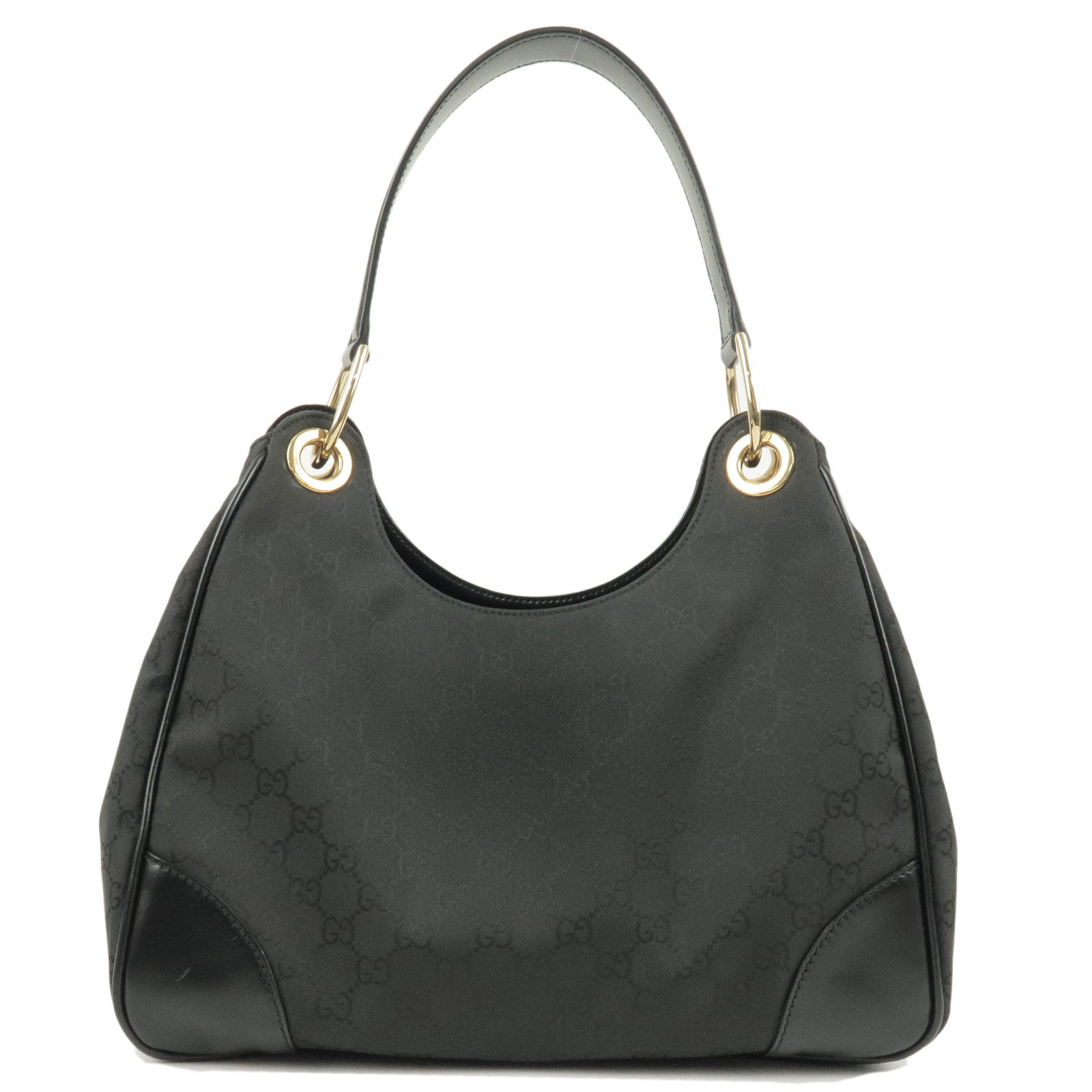 GUCCI-GG-Nylon-Leather-Shoulder-Bag-Hand-Bag-Black-257265 – dct