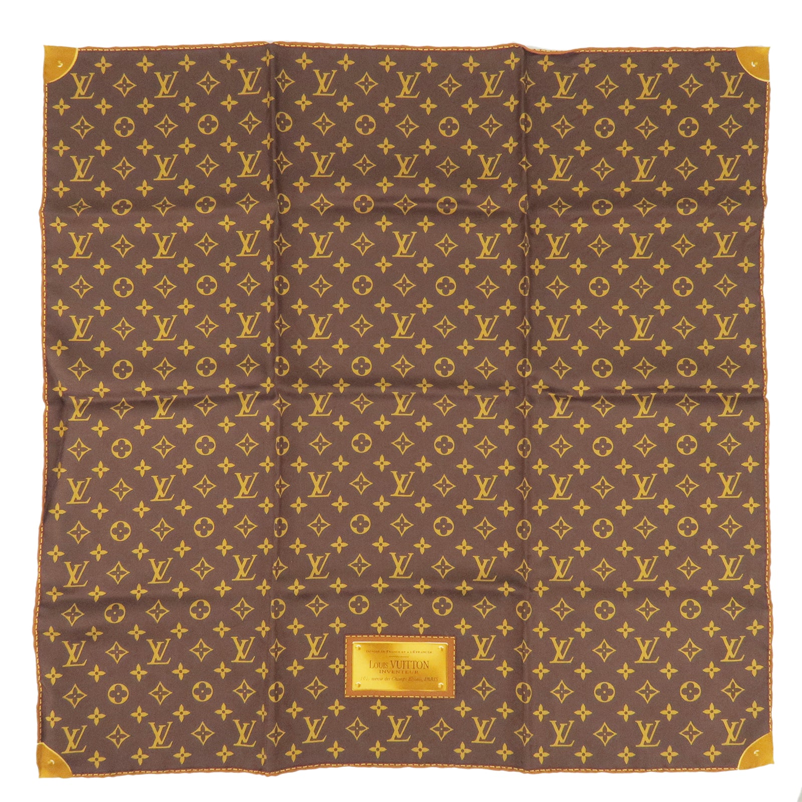 Louis Vuitton Monogram Silk Scarf Brown