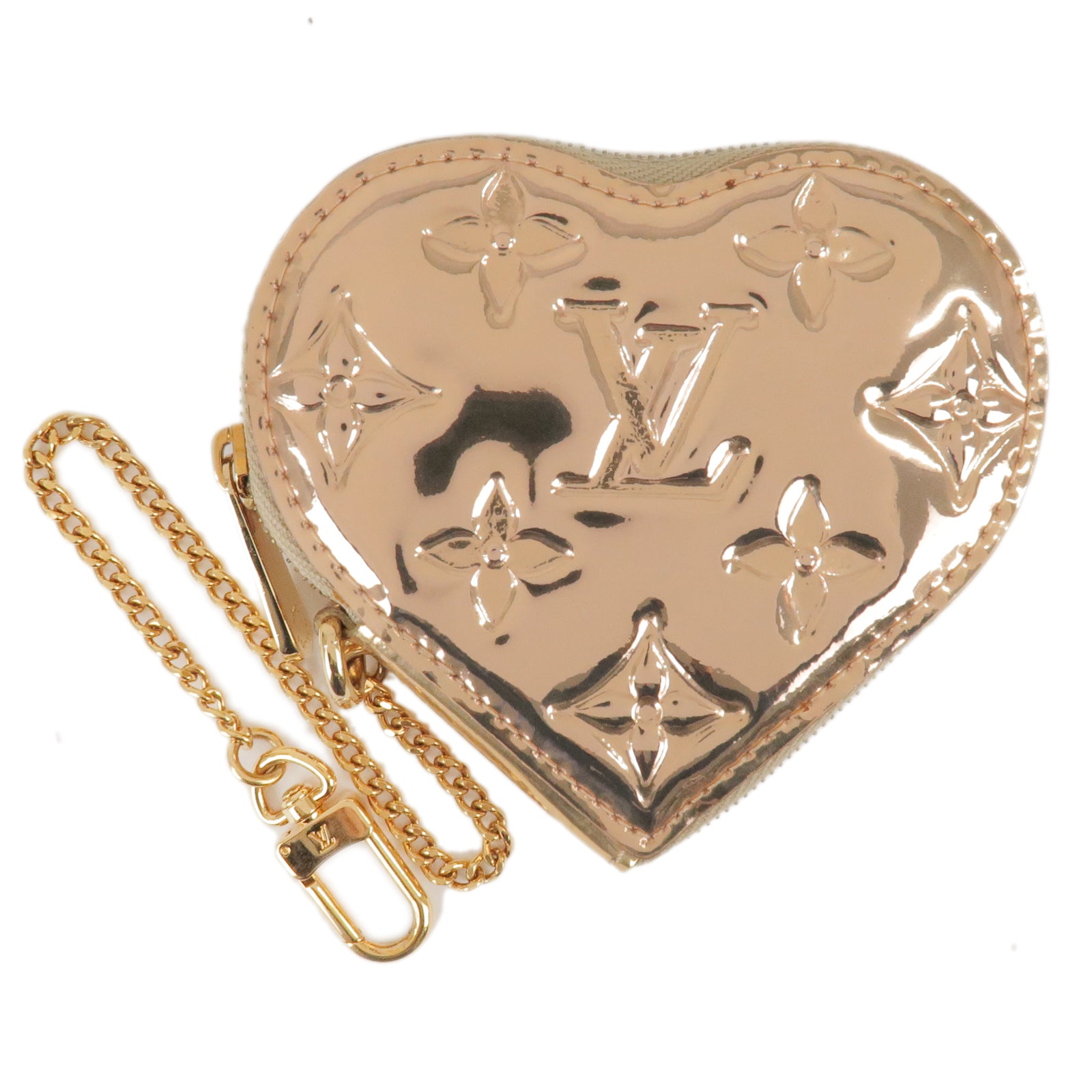 Louis Vuitton Porte Monnaies Cruer Gold Monogram Miroir Heart Shaped Coin  Case