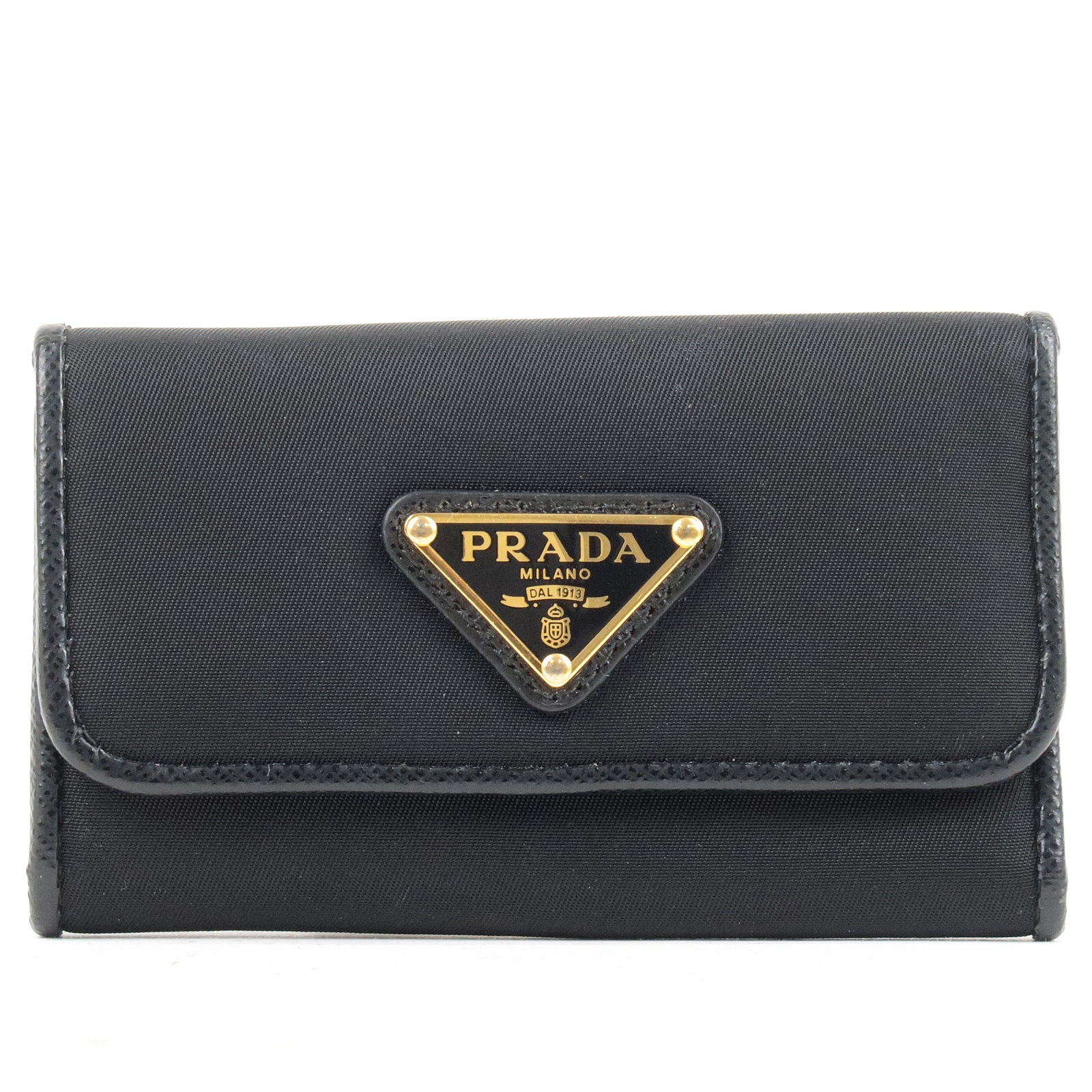 Prada Logo Plate Nylon Tie in Black for Men