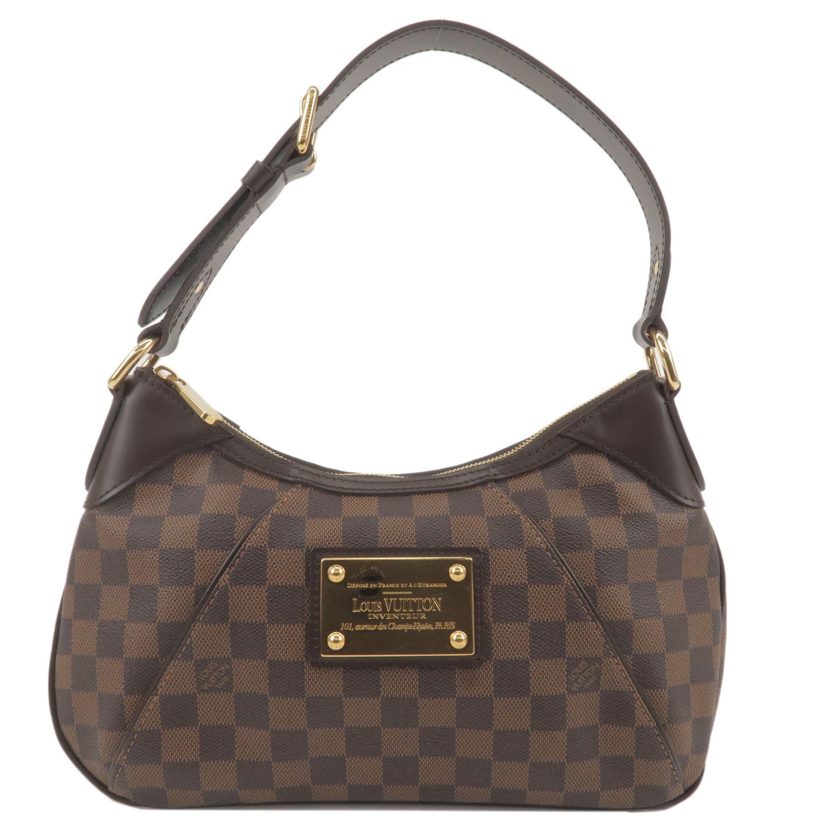 Louis Vuitton Musette Shoulder Bag in Ebene Damier Canvas and Brown