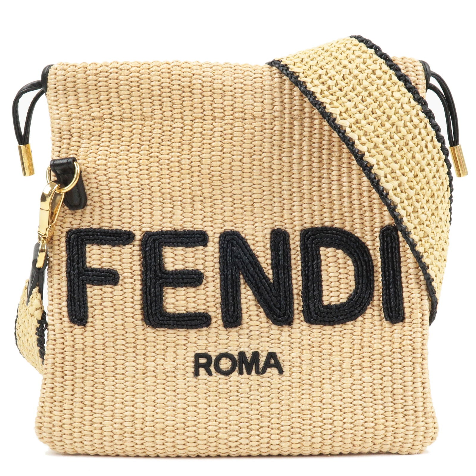 Fendi straw clutch Clearance
