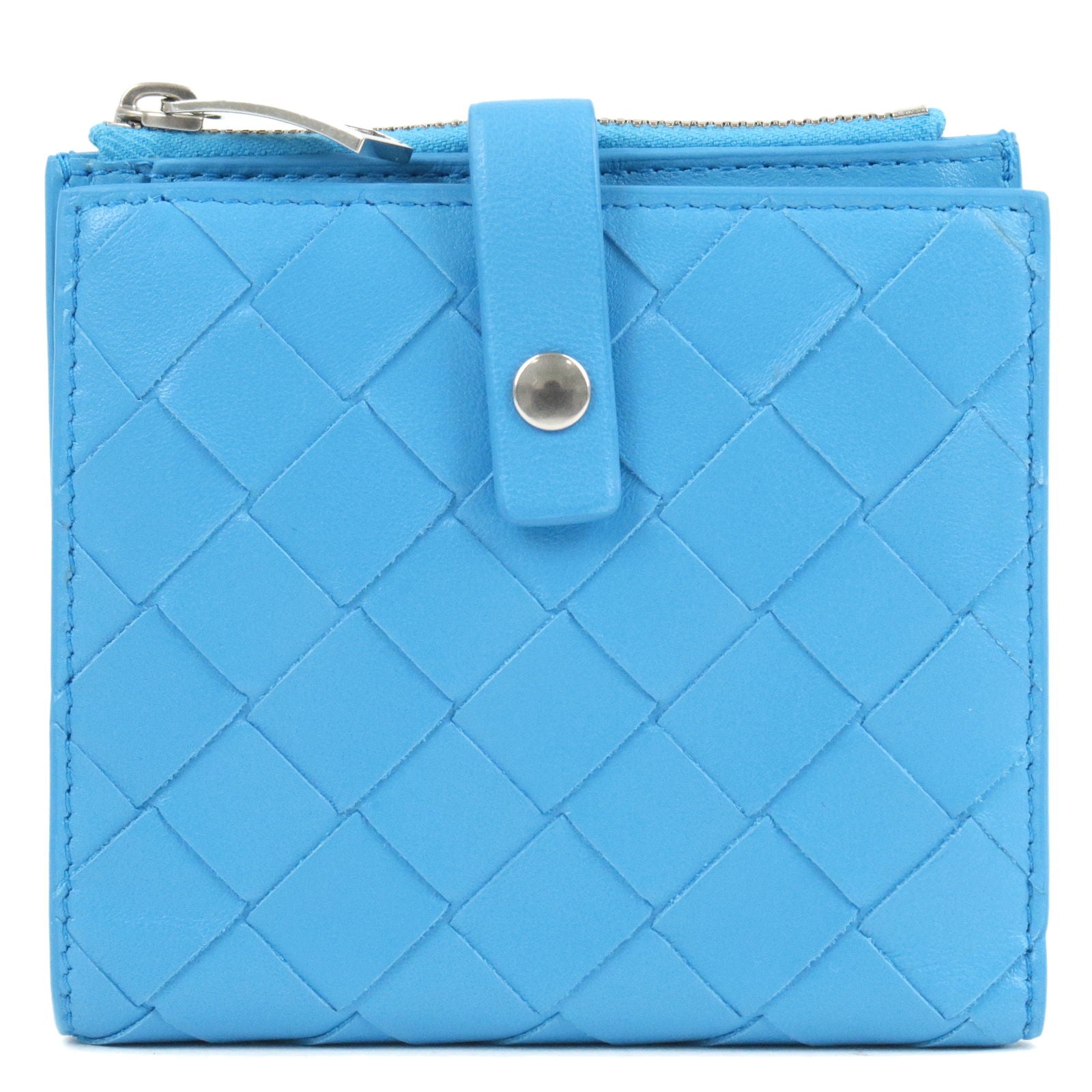 Bottega Veneta Blue Intrecciato Woven Nappa Leather Continental Wallet -  Yoogi's Closet
