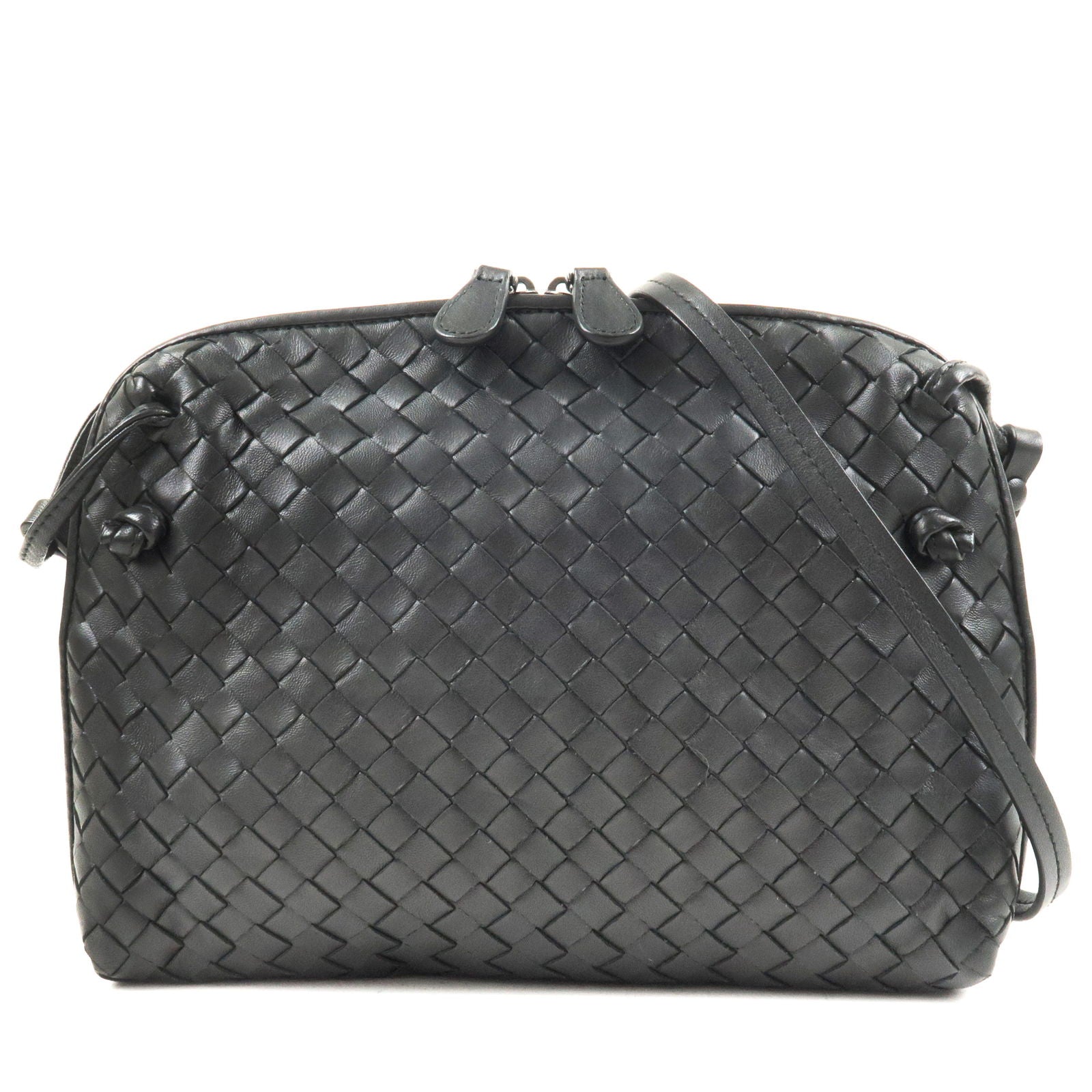Bottega Veneta Beige Intrecciato Leather Nodini Crossbody Bag