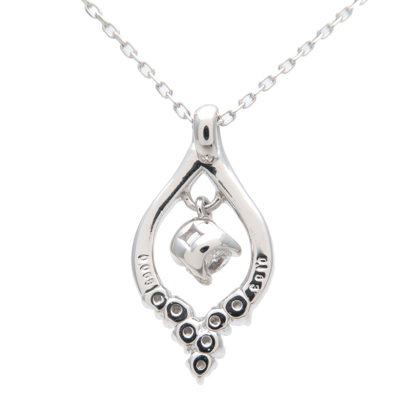 4c Diamond Necklace 0.163ct 0.068ct PT850 Platinum