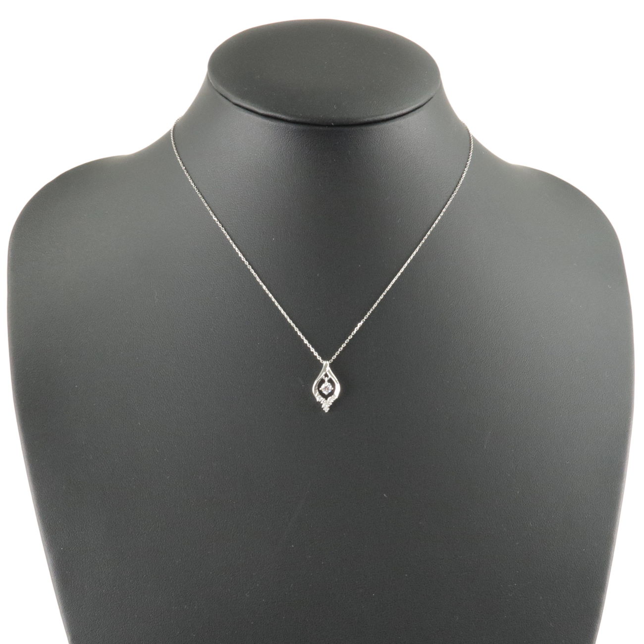 4c Diamond Necklace 0.163ct 0.068ct PT850 Platinum