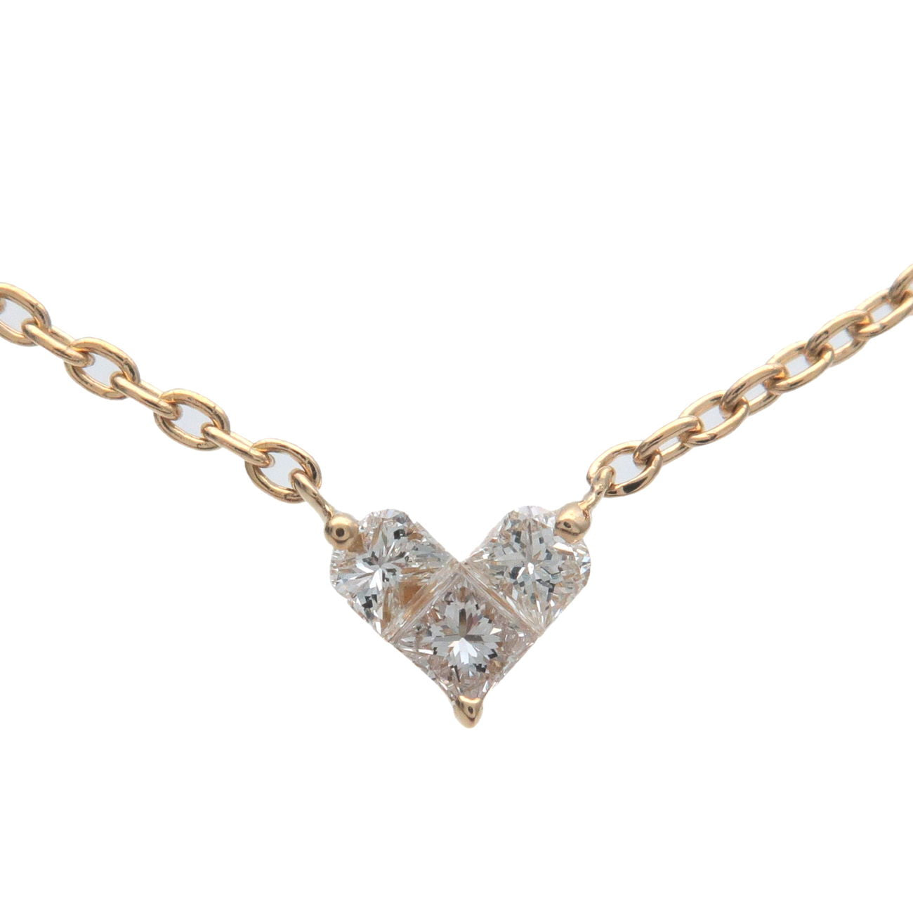 Star-Jewelry-Mysterious-Heart-3P-Diamond-Necklace-0.10ct-K18-750YG