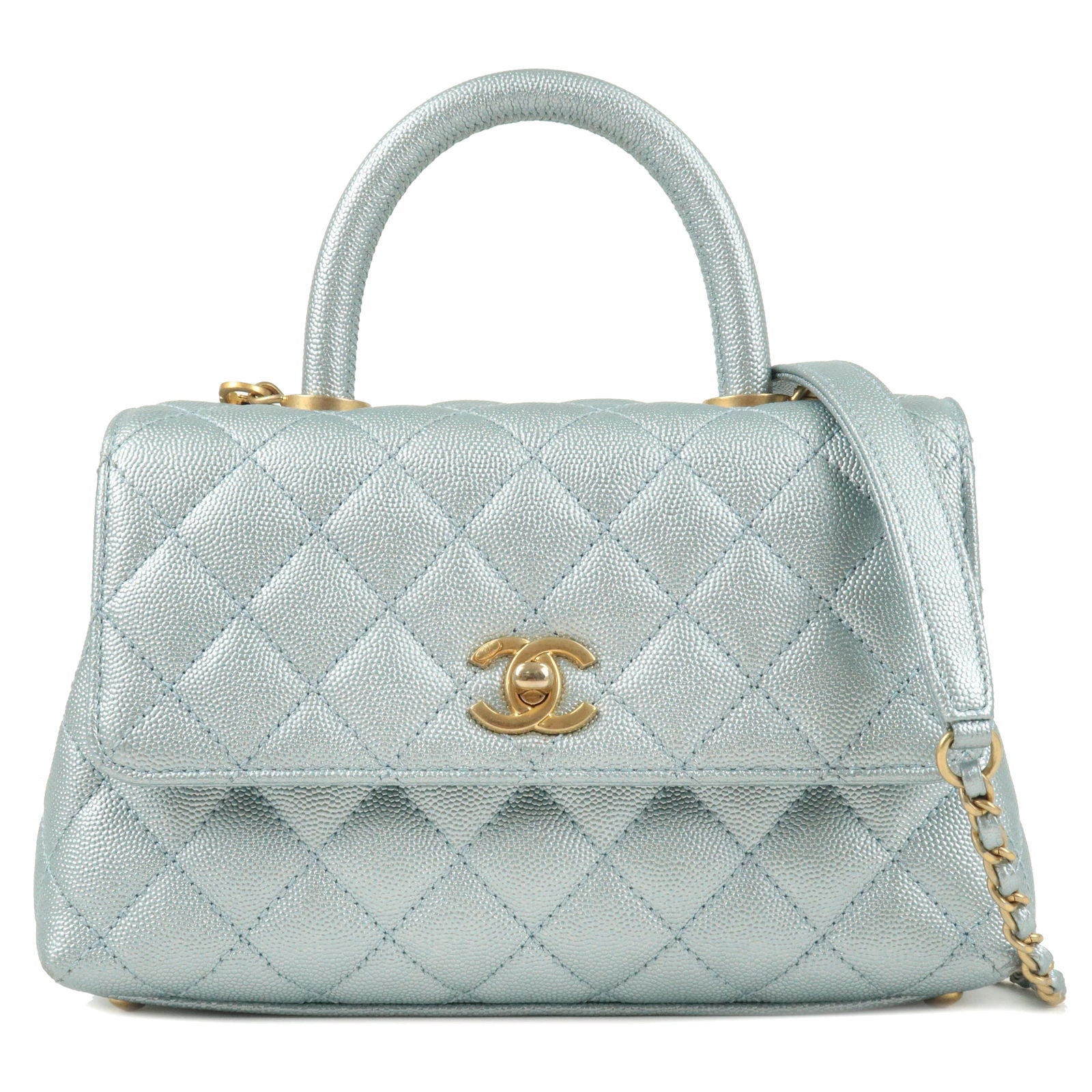 Chanel coco discount handle light grey