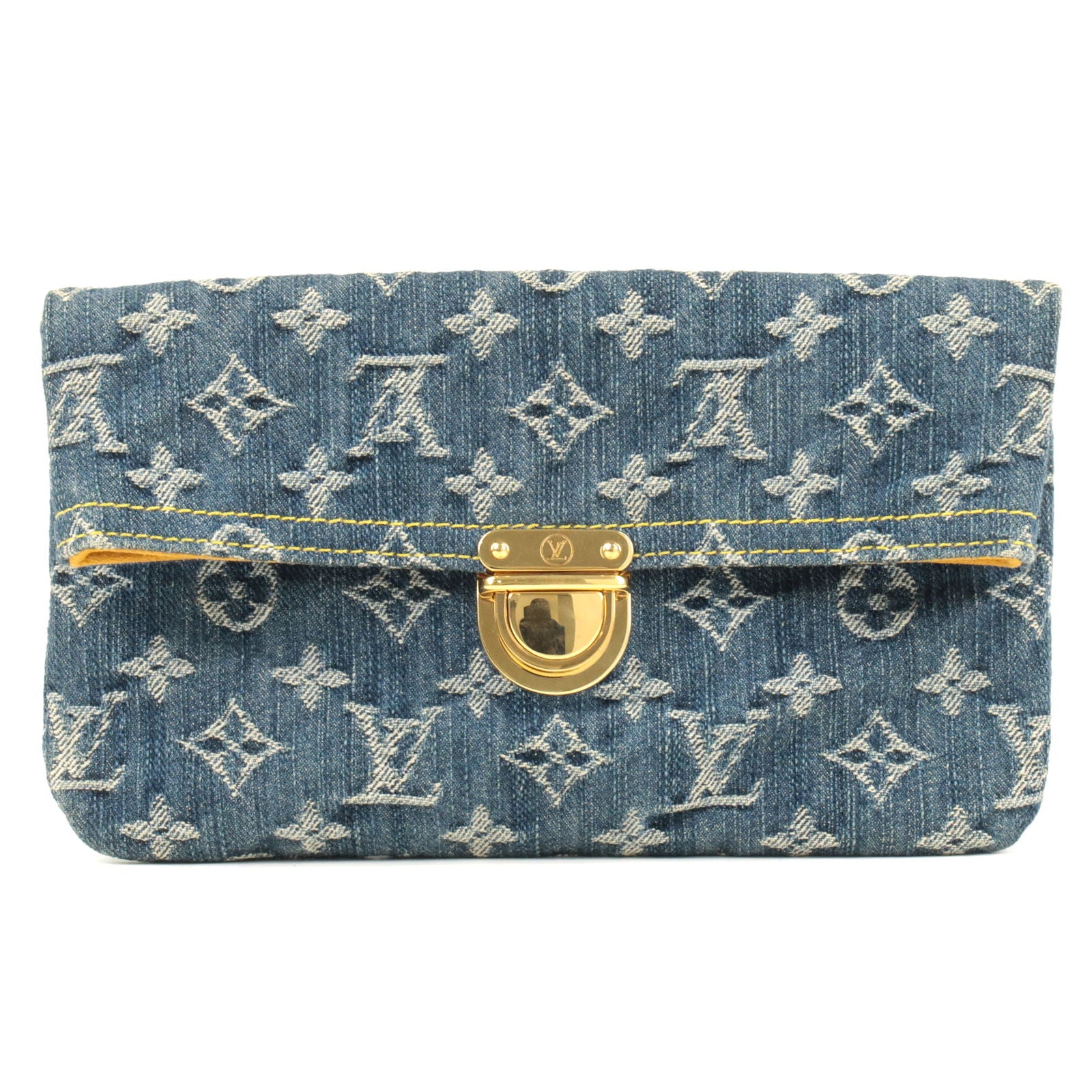 Monogram Clutch - Luxury Fashion Leather Blue