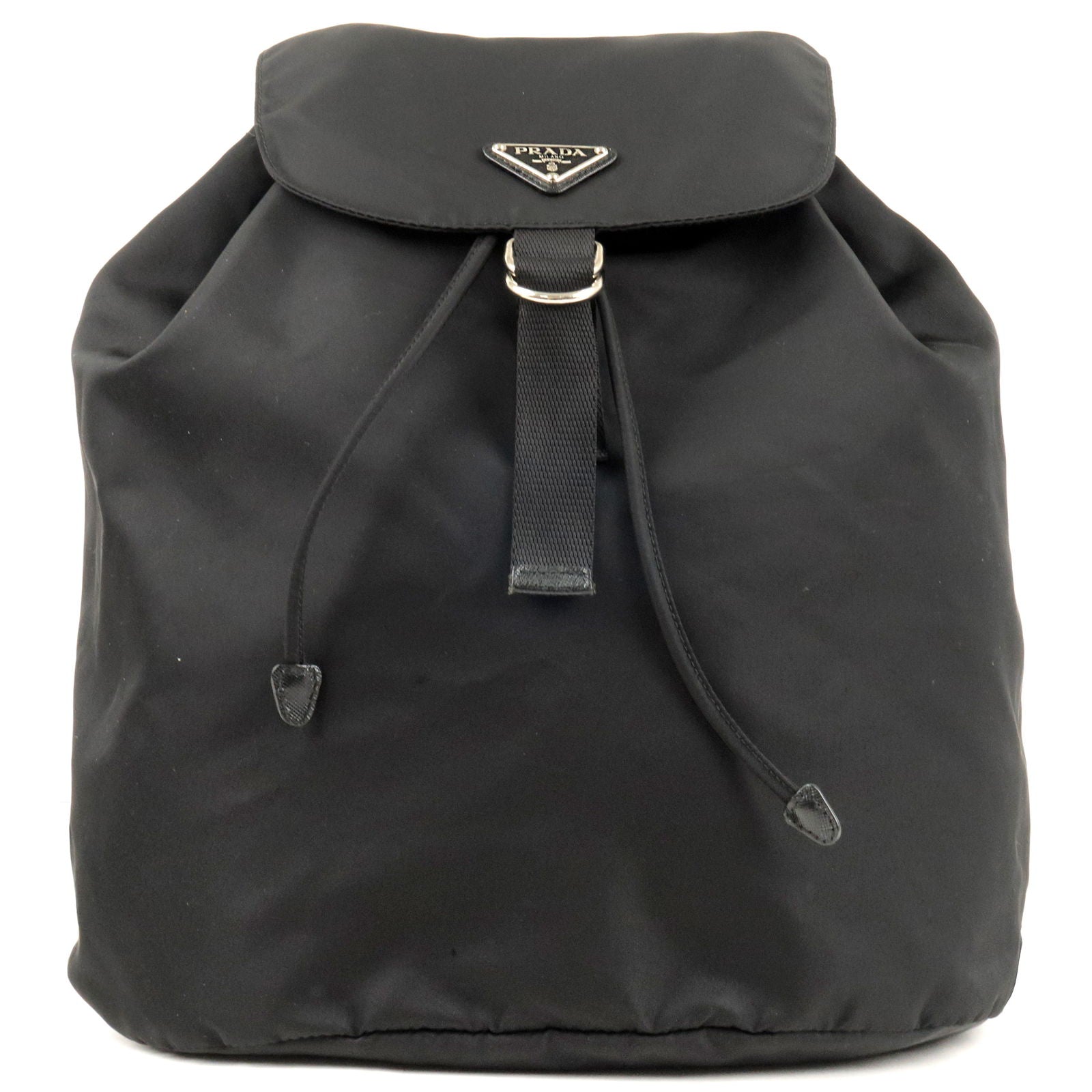 PRADA-Logo-Nylon-Leather-Back-Pack-Ruck-Sack-Bag-Nero-Black – dct