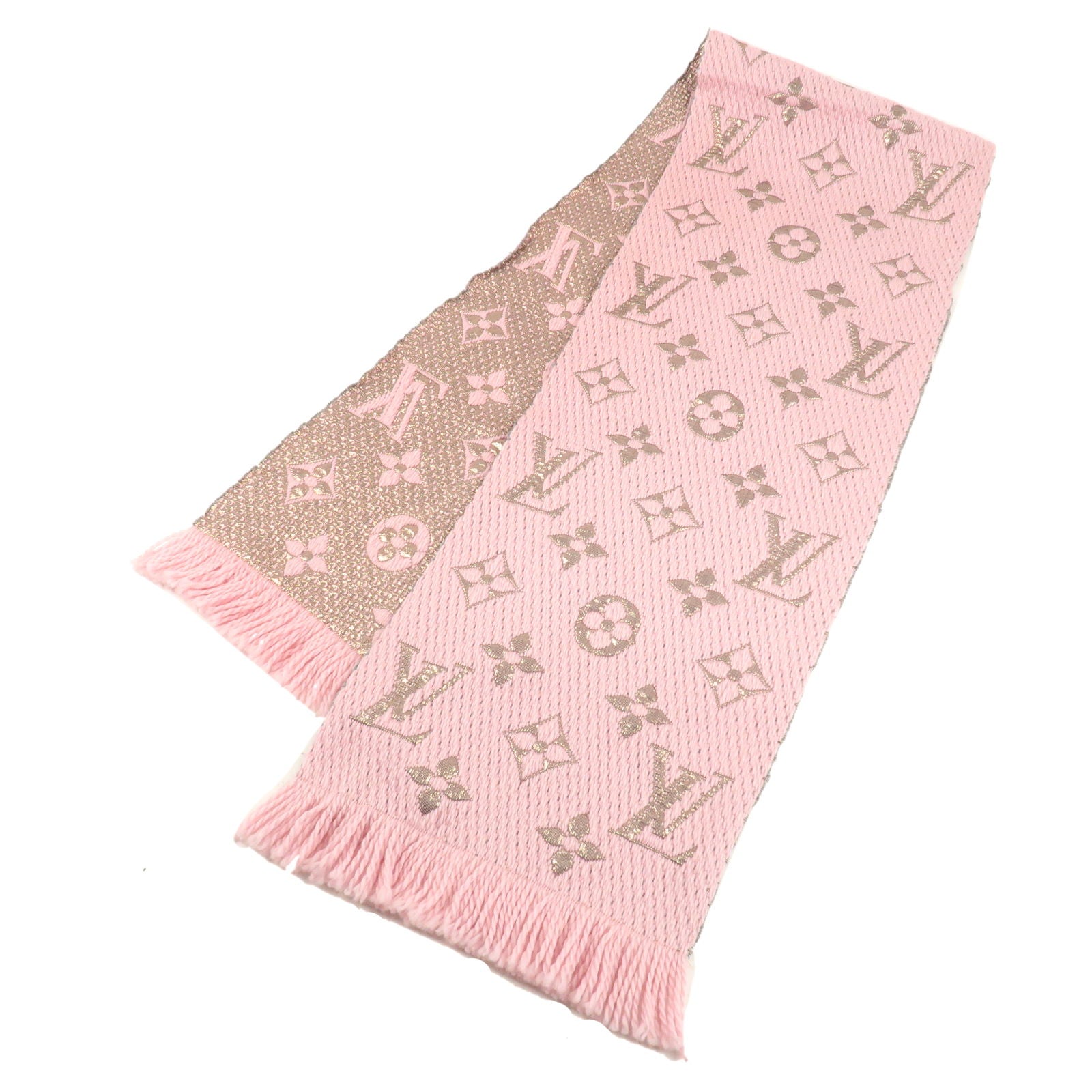 Louis-Vuitton-Echarpe-Logomania-Shine-Knit-Scarf-Pink-M70466 – dct