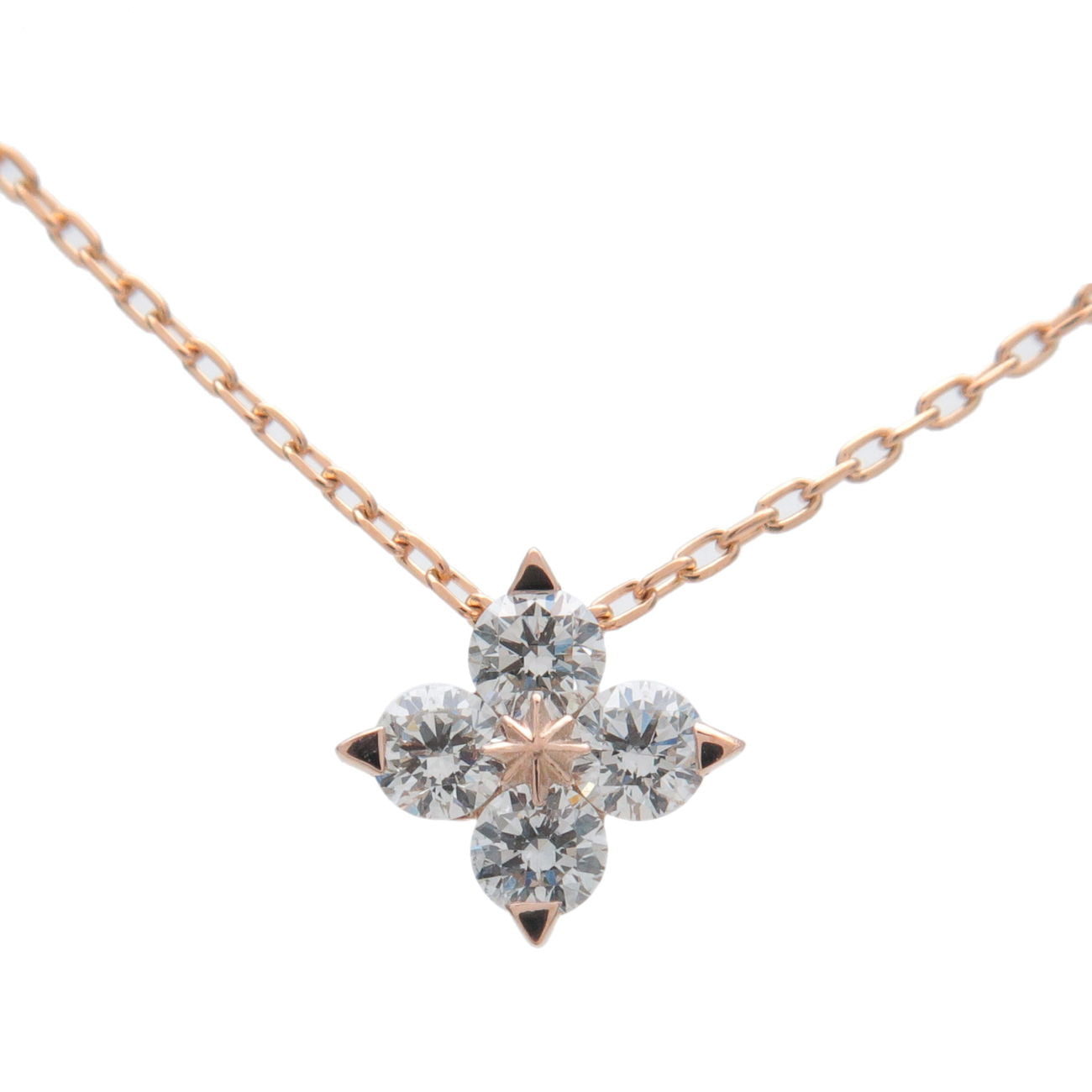 STAR-JEWELRY-Brightest-Star-Necklace-4P-Diamond-0.13ct-K18PG-750PG