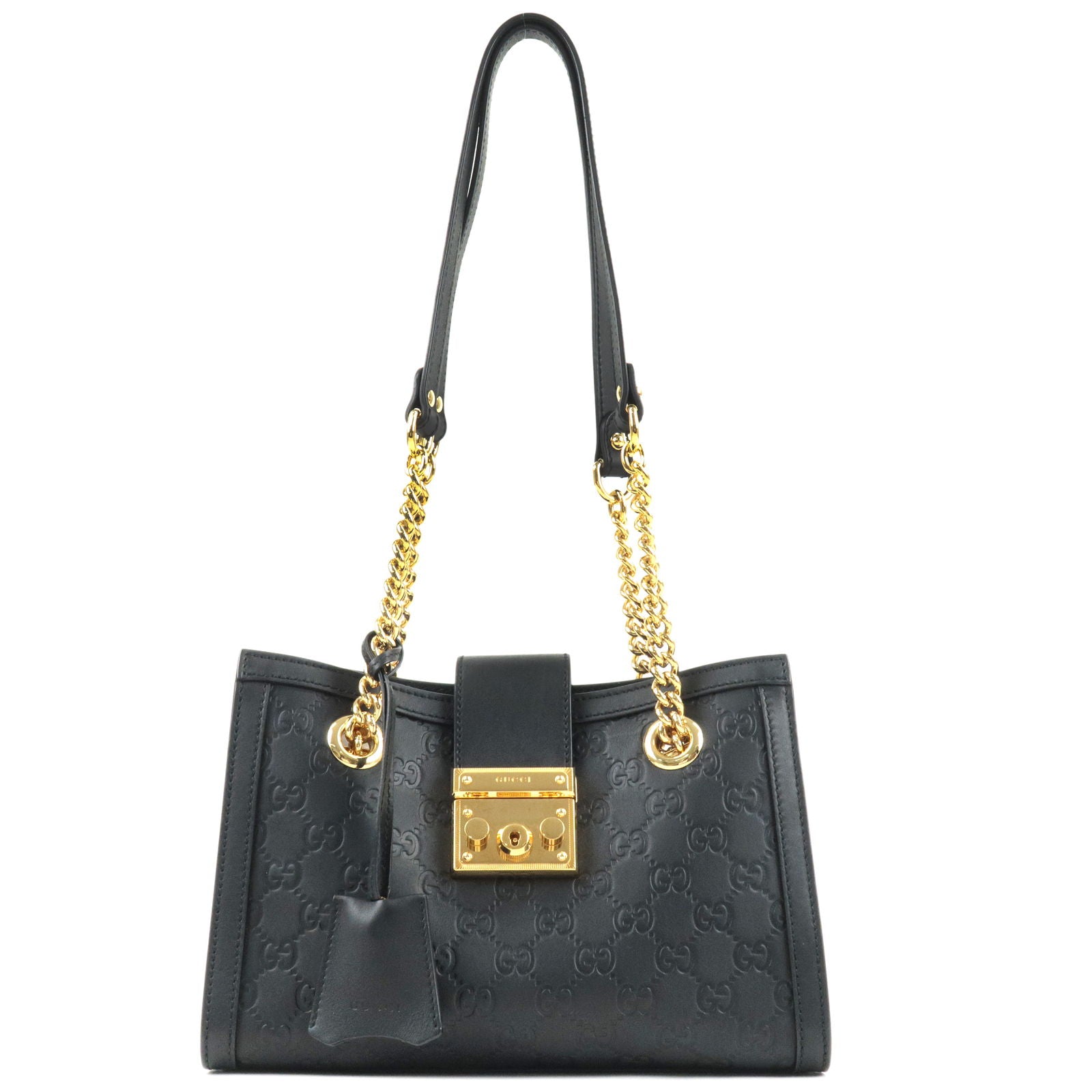 Gucci Black Leather Small Padlock Shoulder Bag