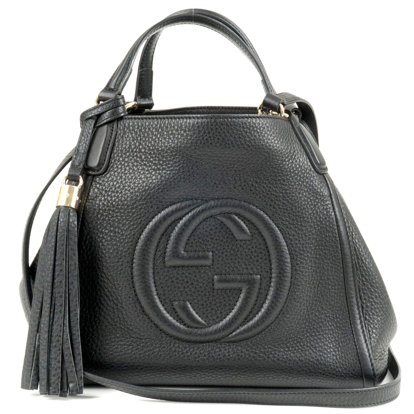 GUCCI SOHO Leather 2Way Hand Bag Shoulder Bag Black 336751 dct