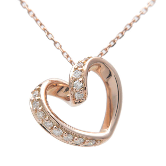 4℃-Heart-Diamond-Charm-Necklace-K18PG-750PG-Rose-Gold