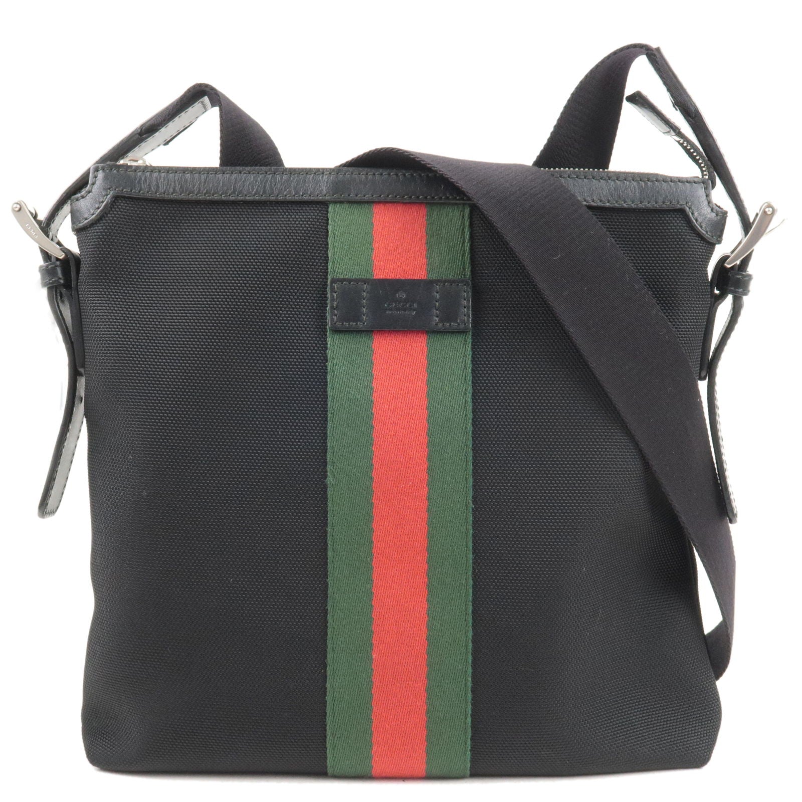 Gucci Gg Supreme Leather Cross-body Bag - Black