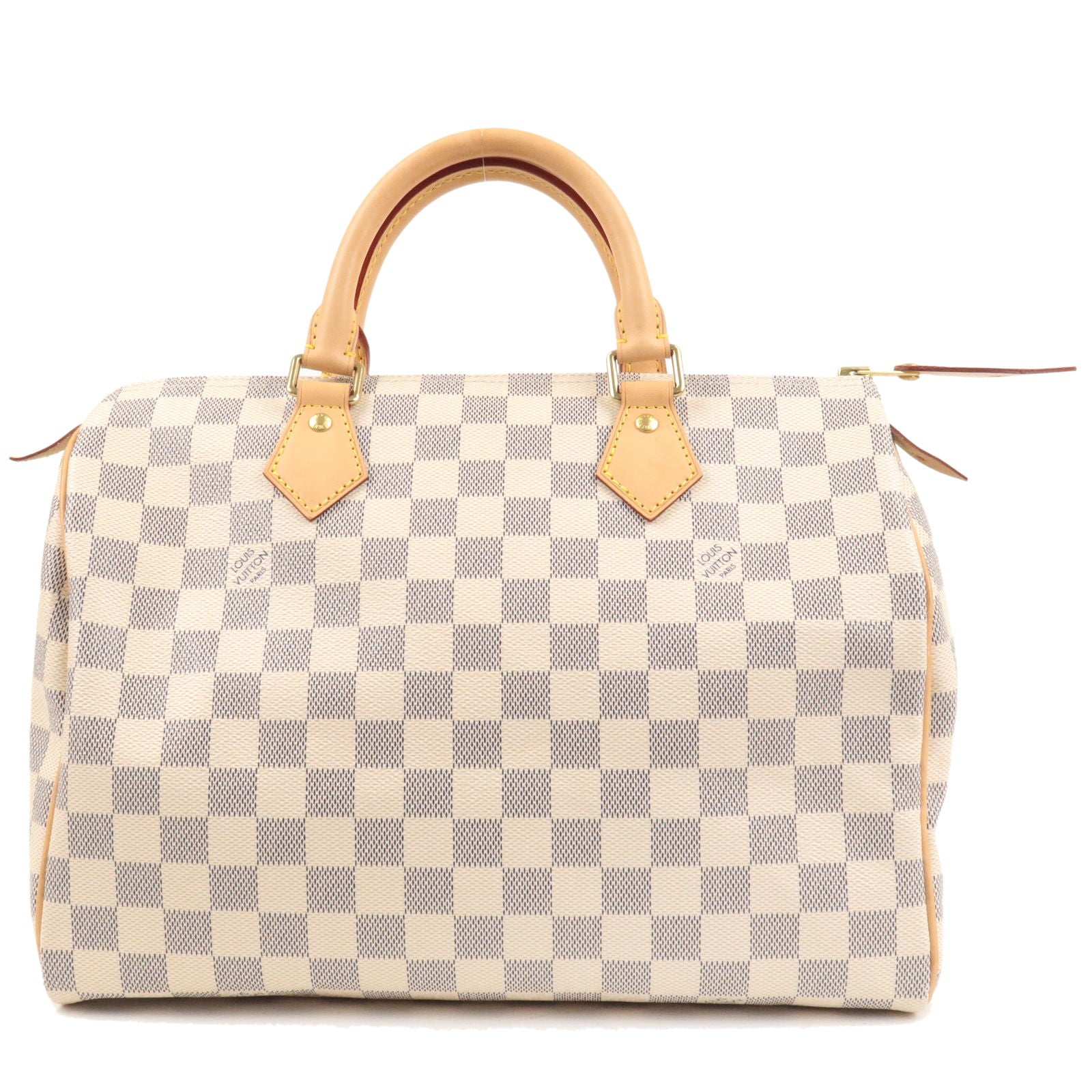 Louis Vuitton LV Speedy 30 Damier Azur Purse Hand Bag White 100