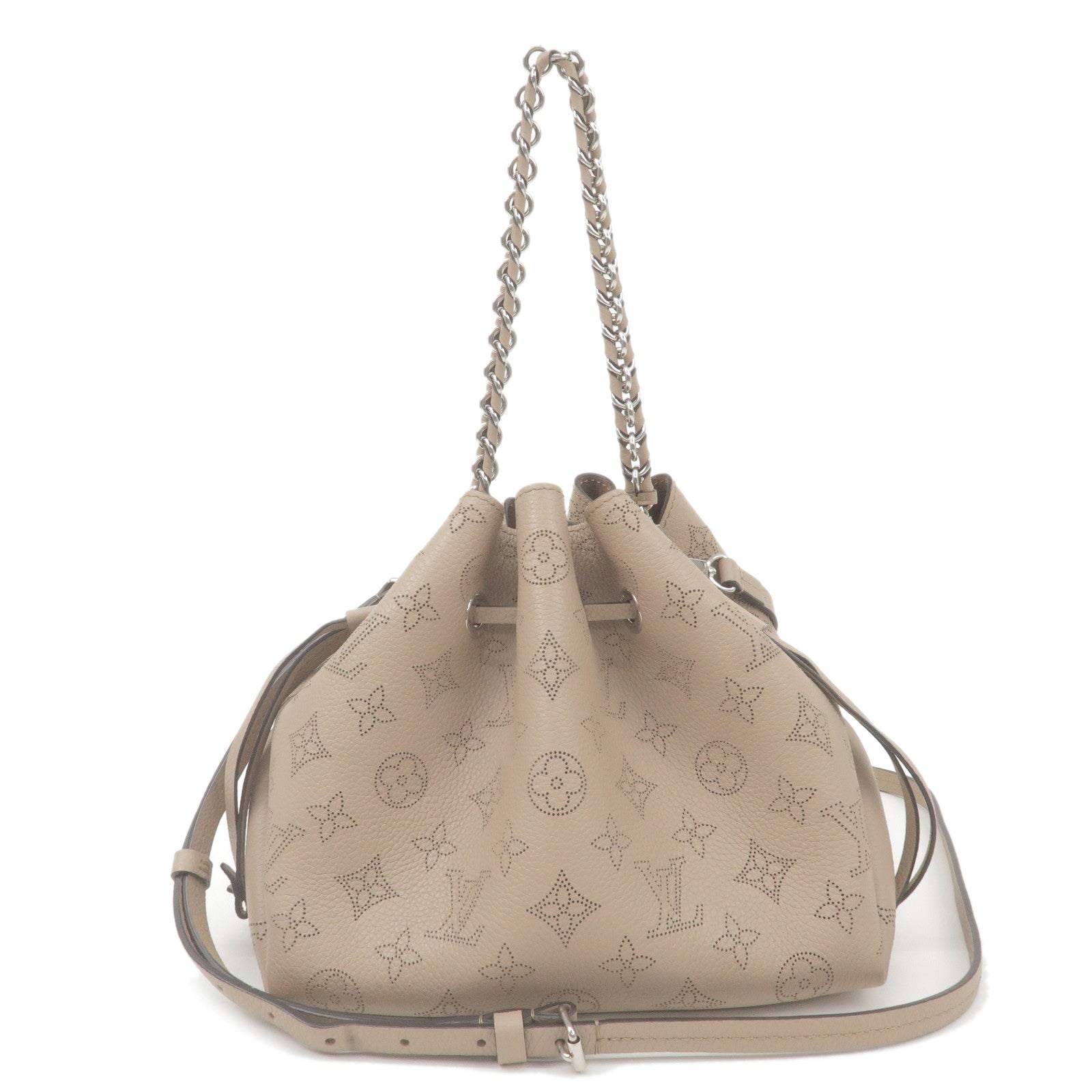 Authentic Louis Vuitton Muria Bucket Bag in Black Mahina Leather