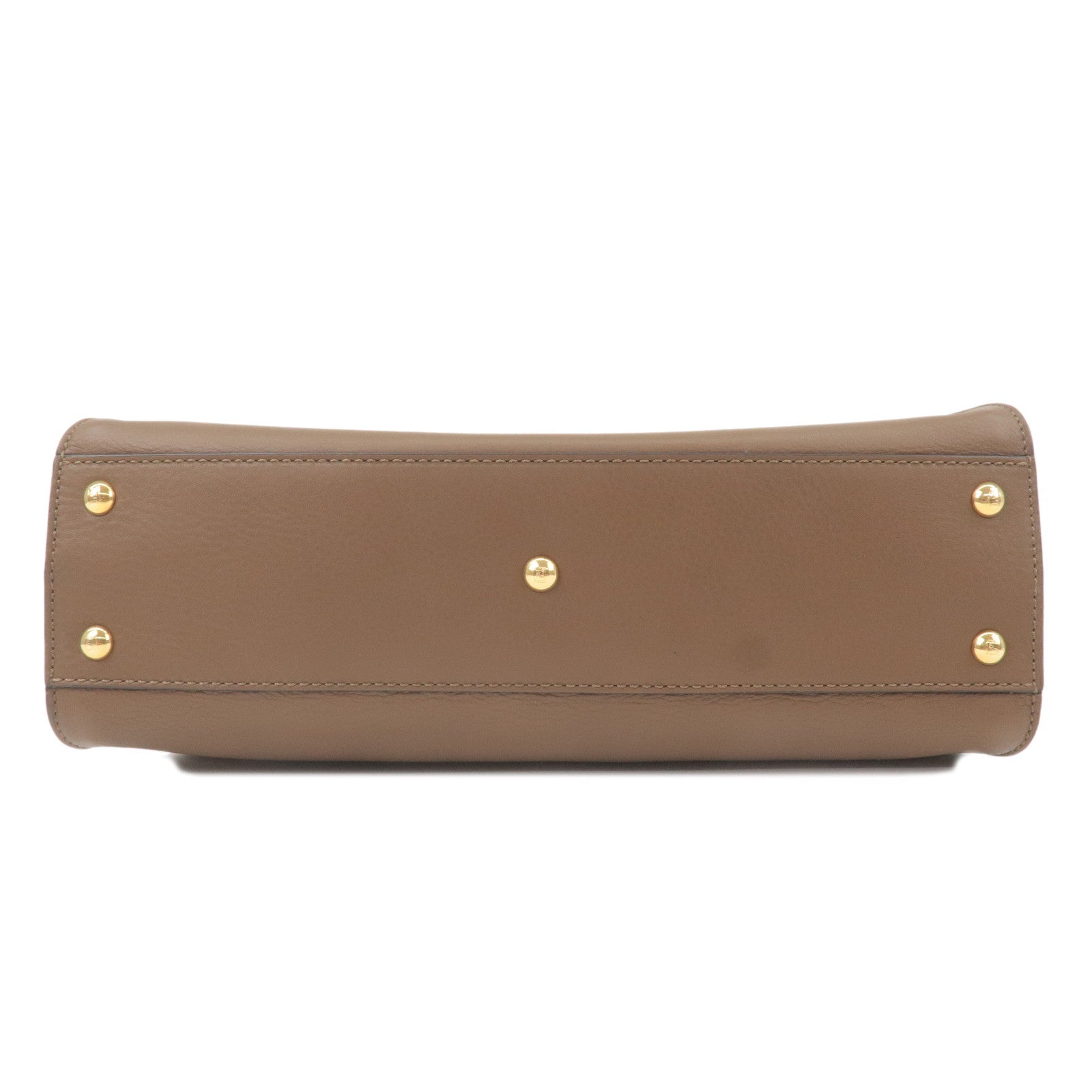 FENDI Peekaboo Regular Leather 2Way Bag Brown 8N290