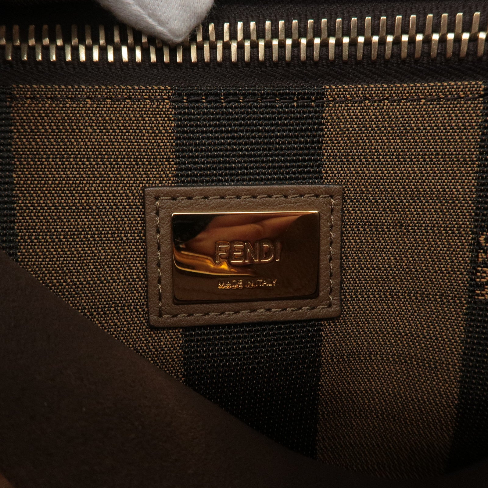 FENDI Peekaboo Regular Leather 2Way Bag Brown 8N290