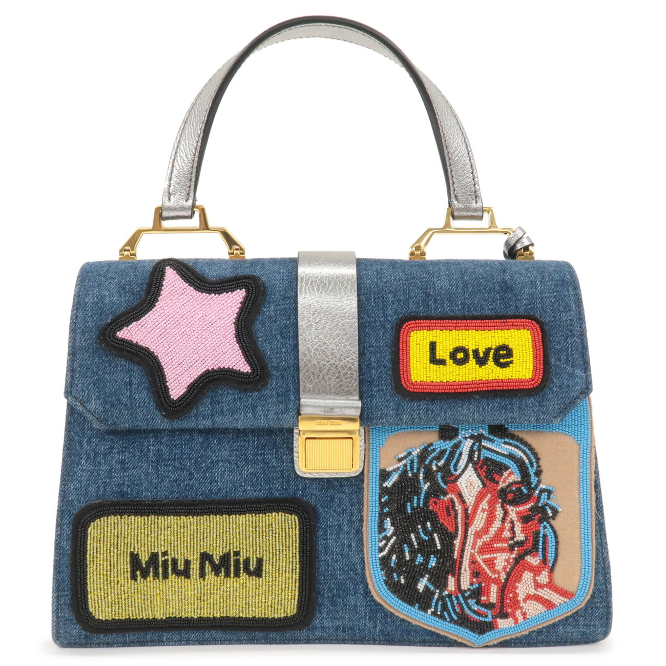 Women's Madras Leather Crossbody Bag by Miu Miu