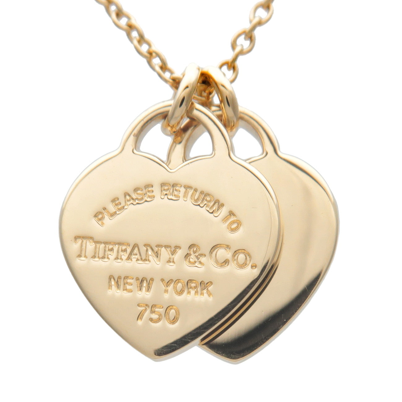 Tiffany and co mini deals double heart tag pendant