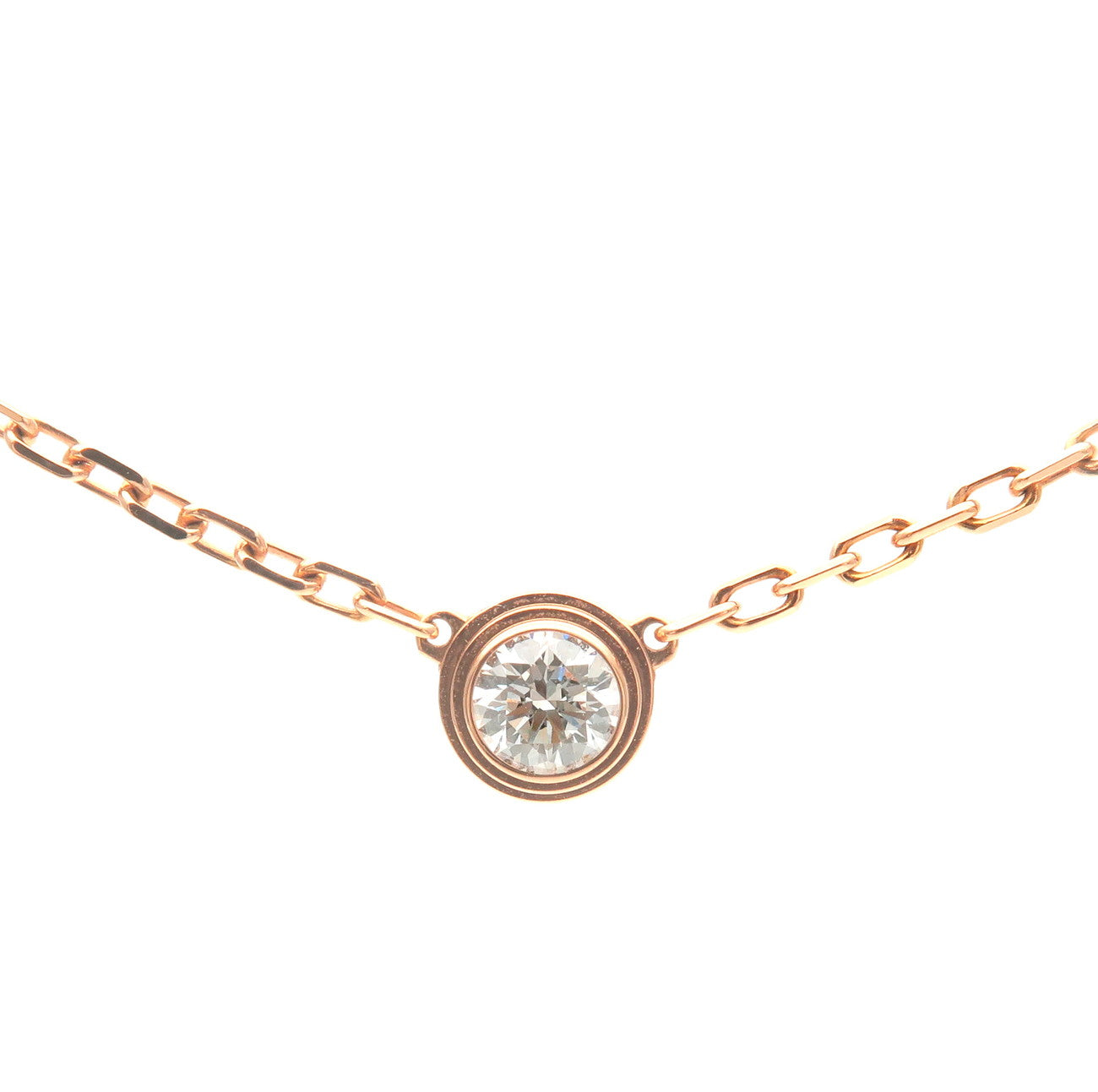 Cartier Diamant Leger 1P Necklace Diamond 0.09ct K18PG Rose Gold