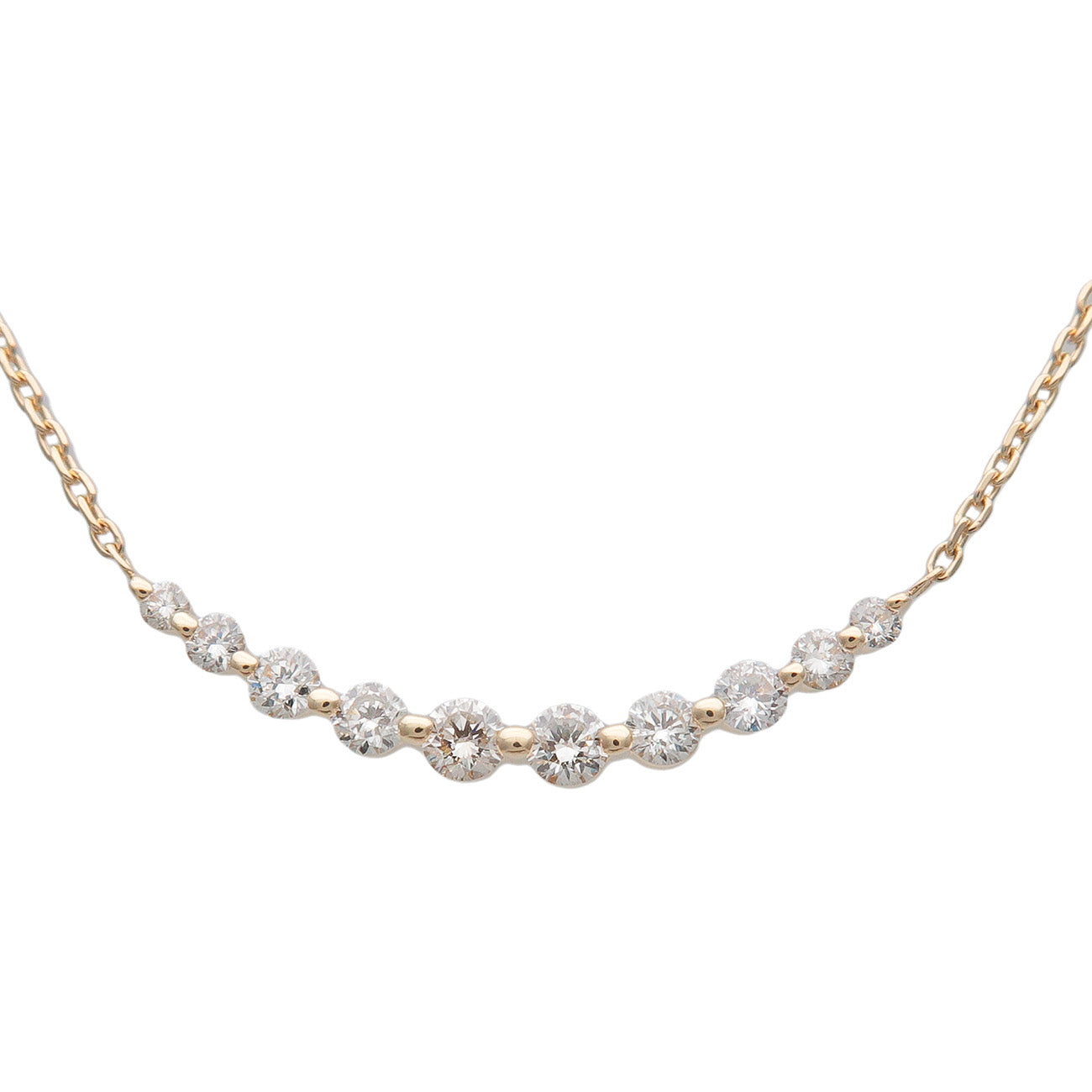 VENDOME-AOYAMA-10P-Diamond-Necklace-0.30ct-K18-Yellow-Gold