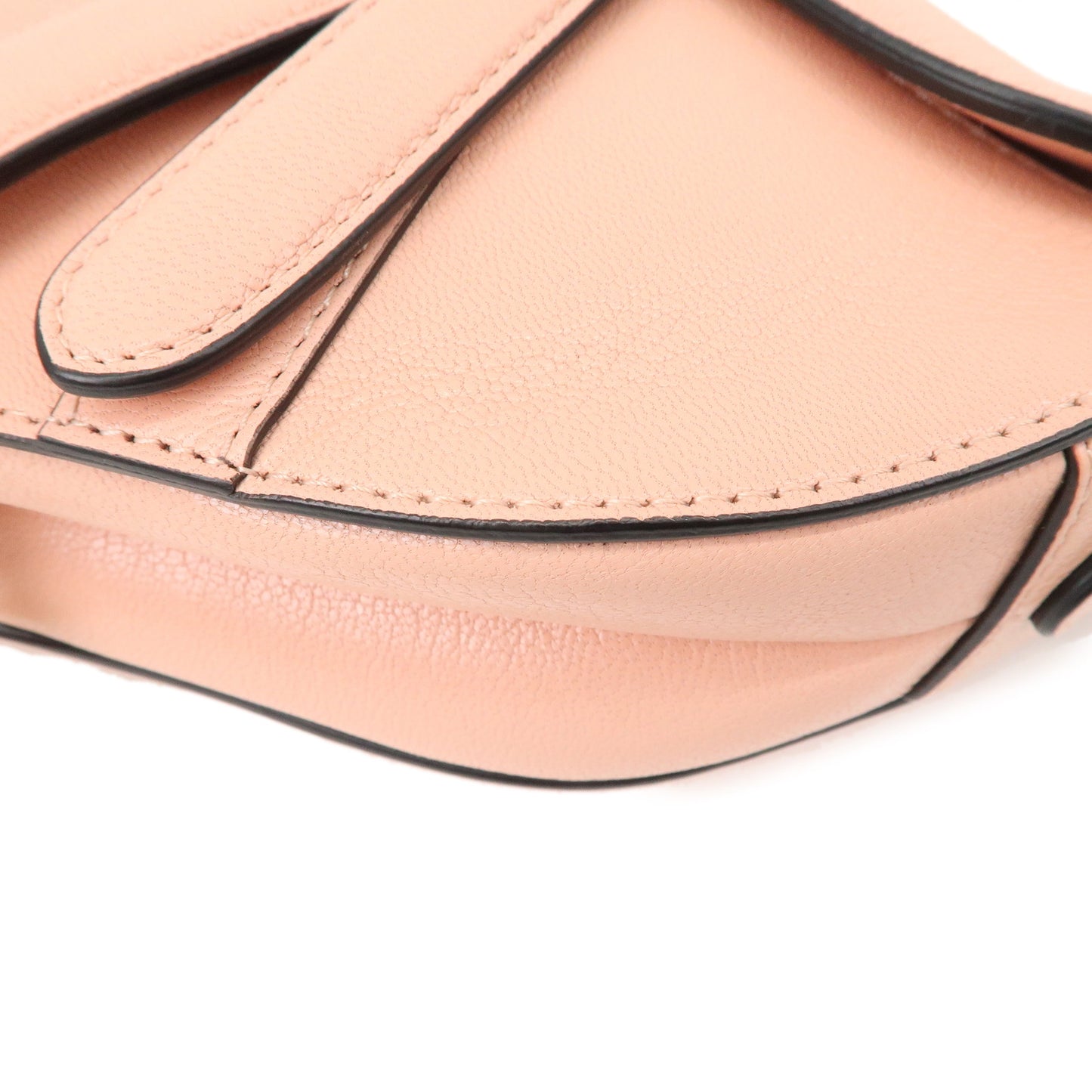 Christian Dior Saddle Bag Leather Mini Shoulder Bag Pink