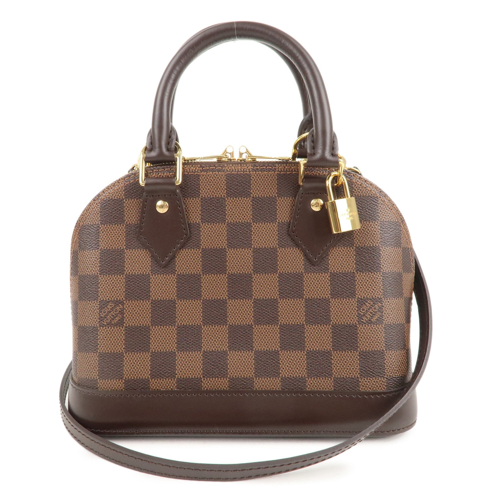 Alma bb leather crossbody bag Louis Vuitton Brown in Leather