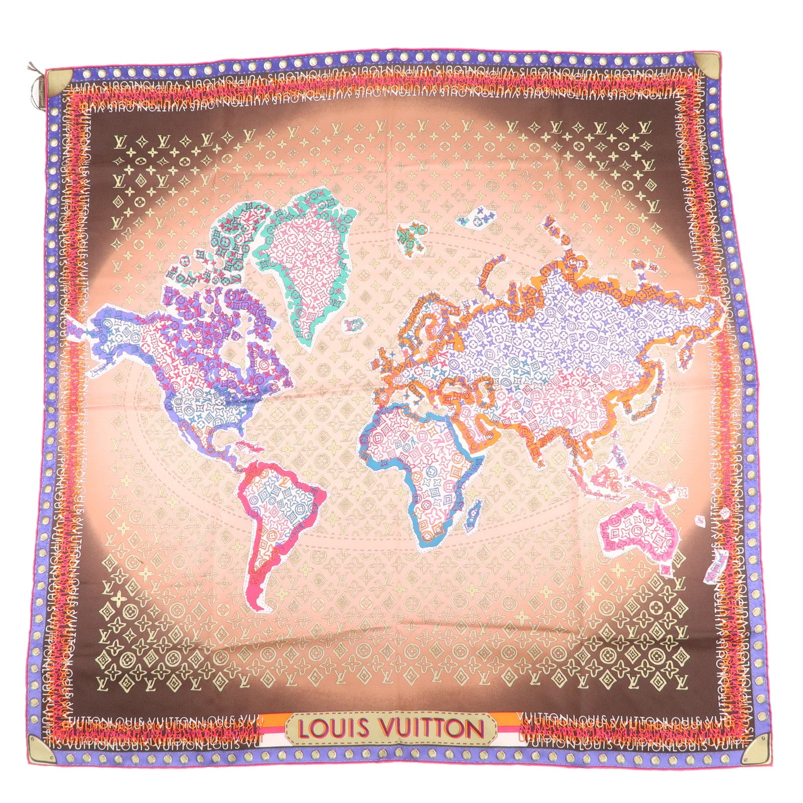 Louis Vuitton World Map Silk Scarf